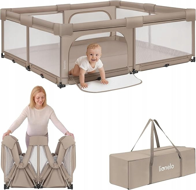 Children's playpen Lionelo Florence XL folding 180x200 cm black