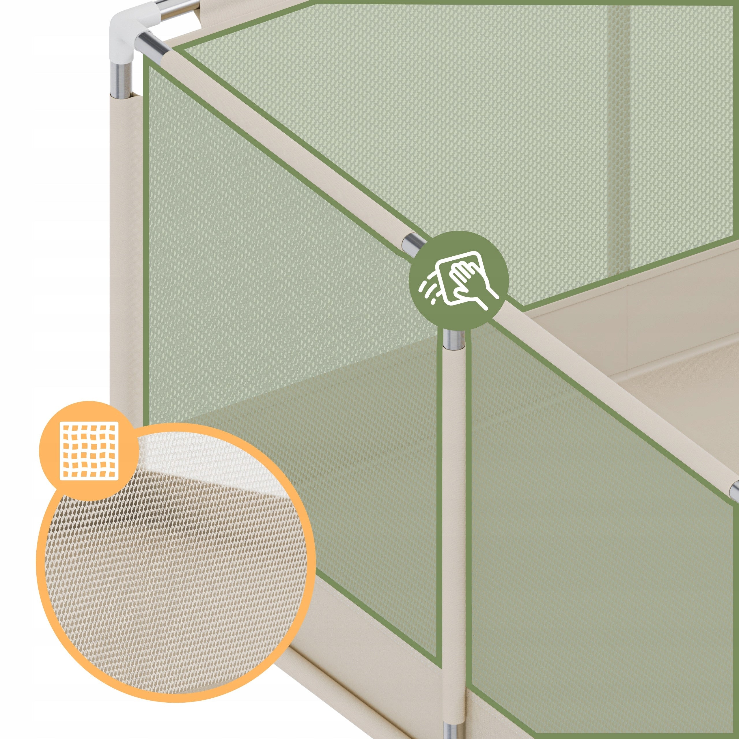 Children's playpen TULANO beige folding dry pool square toys 180x120 cm Manufacturer code TN-COZY 22 BEIGE