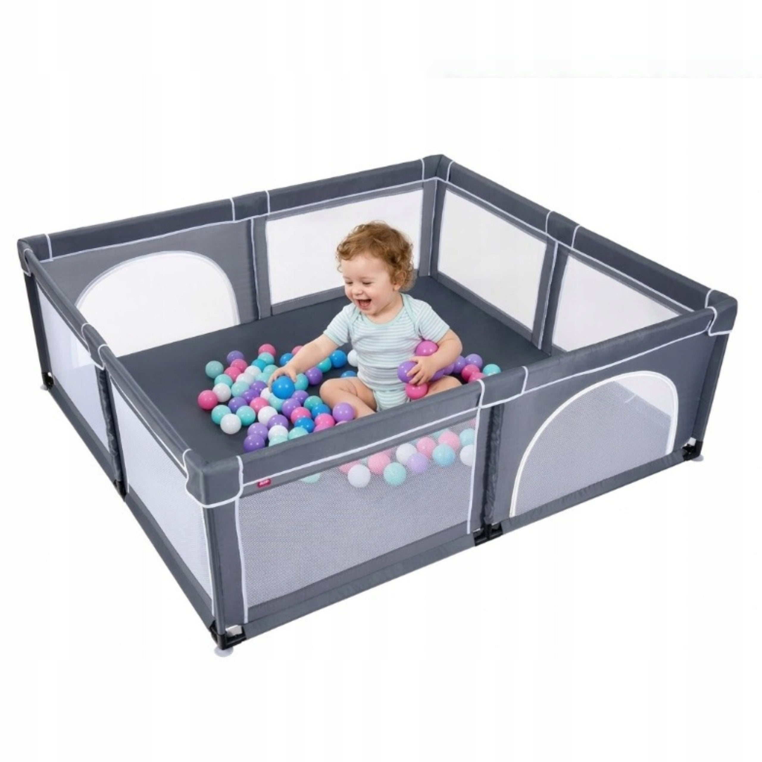 Children's playpen XXL Dry Pool 206x185cm Large Square Toys + 50 Balls