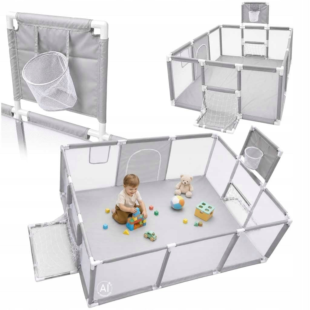 Children's playpen with football goal 120x180 cm