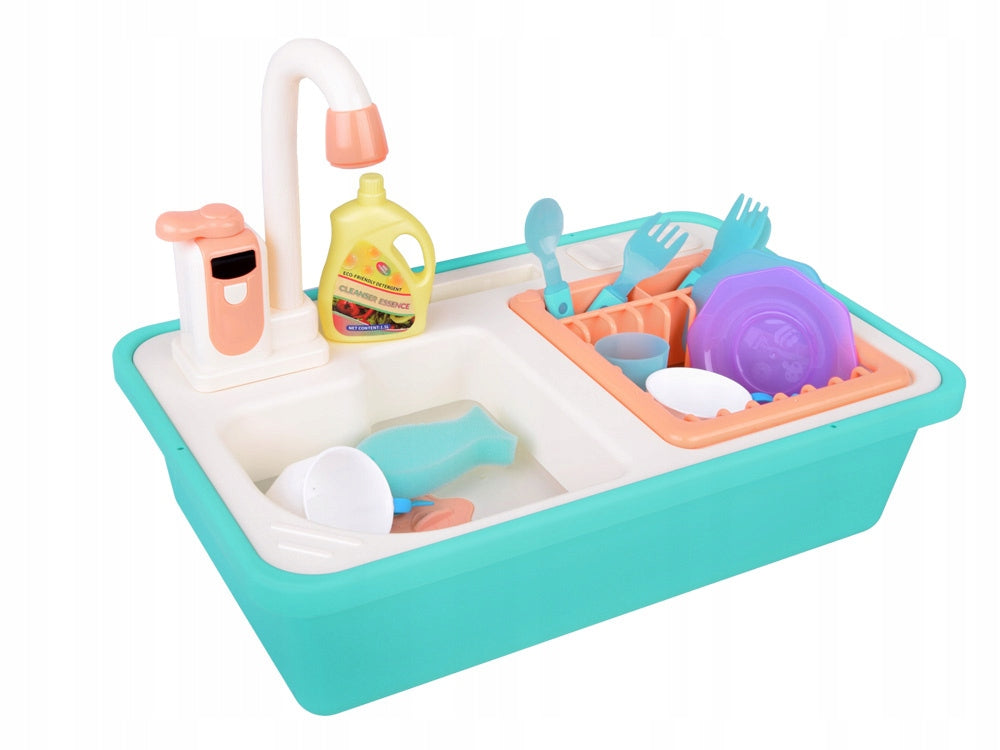Children's sink Kitchen sink with circulation + dishes ZA5247 Brand Jokomisiada
