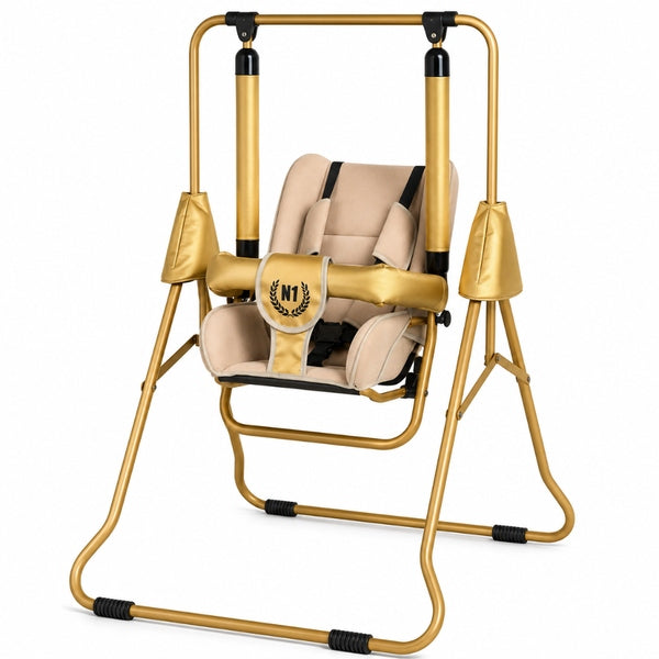 Children's swing 3in1 ADBOR N1 Gold garden home - beige and gold