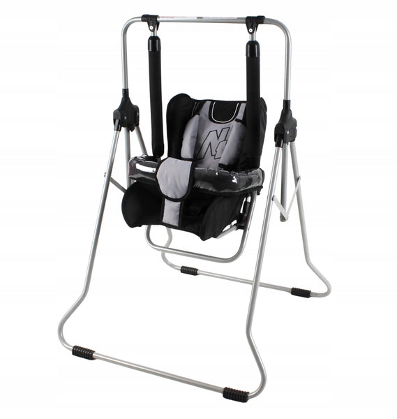 Children's swing 3in1 ADBOR N1 garden home – black and gray