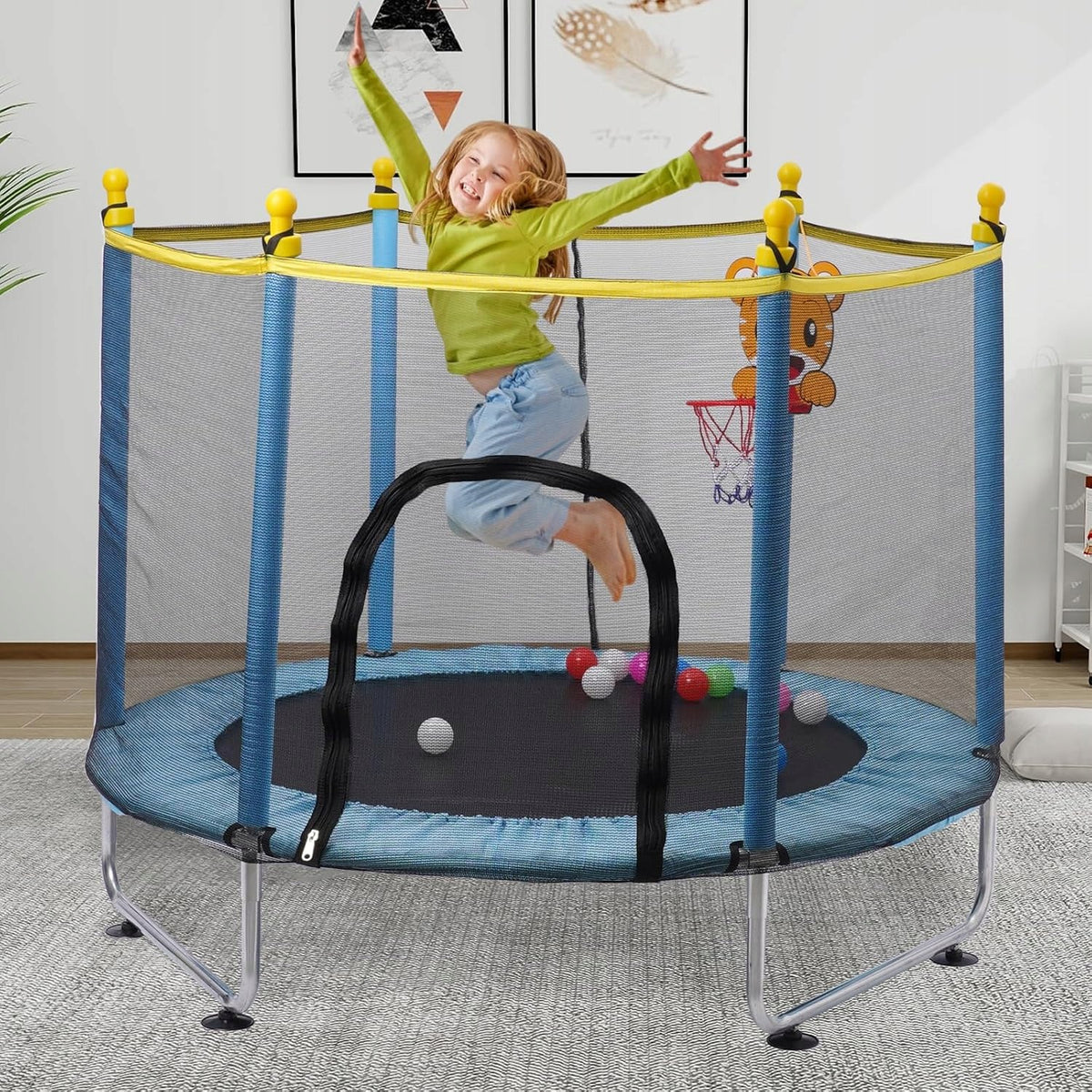 Children's trampoline 140 cm with net and basketball basket Ark miido Brand no brand