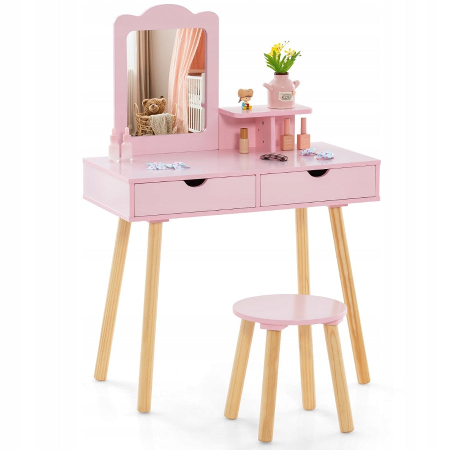 Children's vanity set 2 in 1 Costway pink