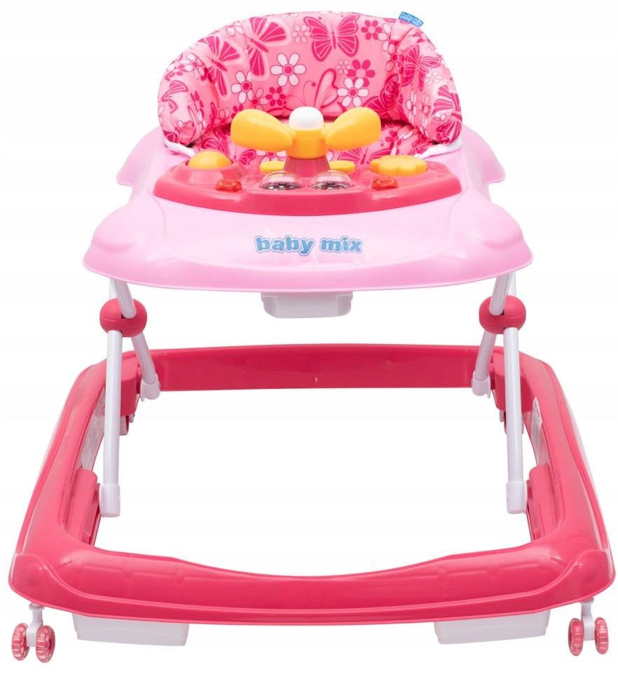 Children's walker with steering wheel and wheels Baby Mix | Dark Pink Brand Baby Mix