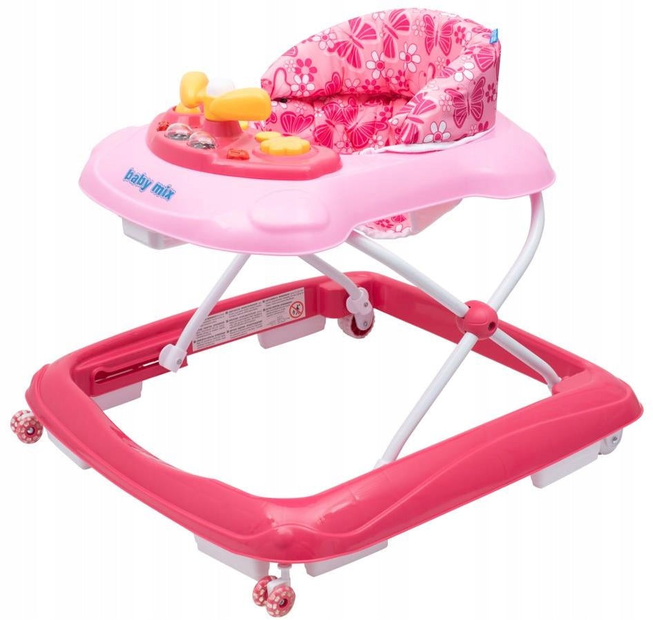 Children's walker with steering wheel and wheels Baby Mix | Dark Pink Manufacturer code J888ES
