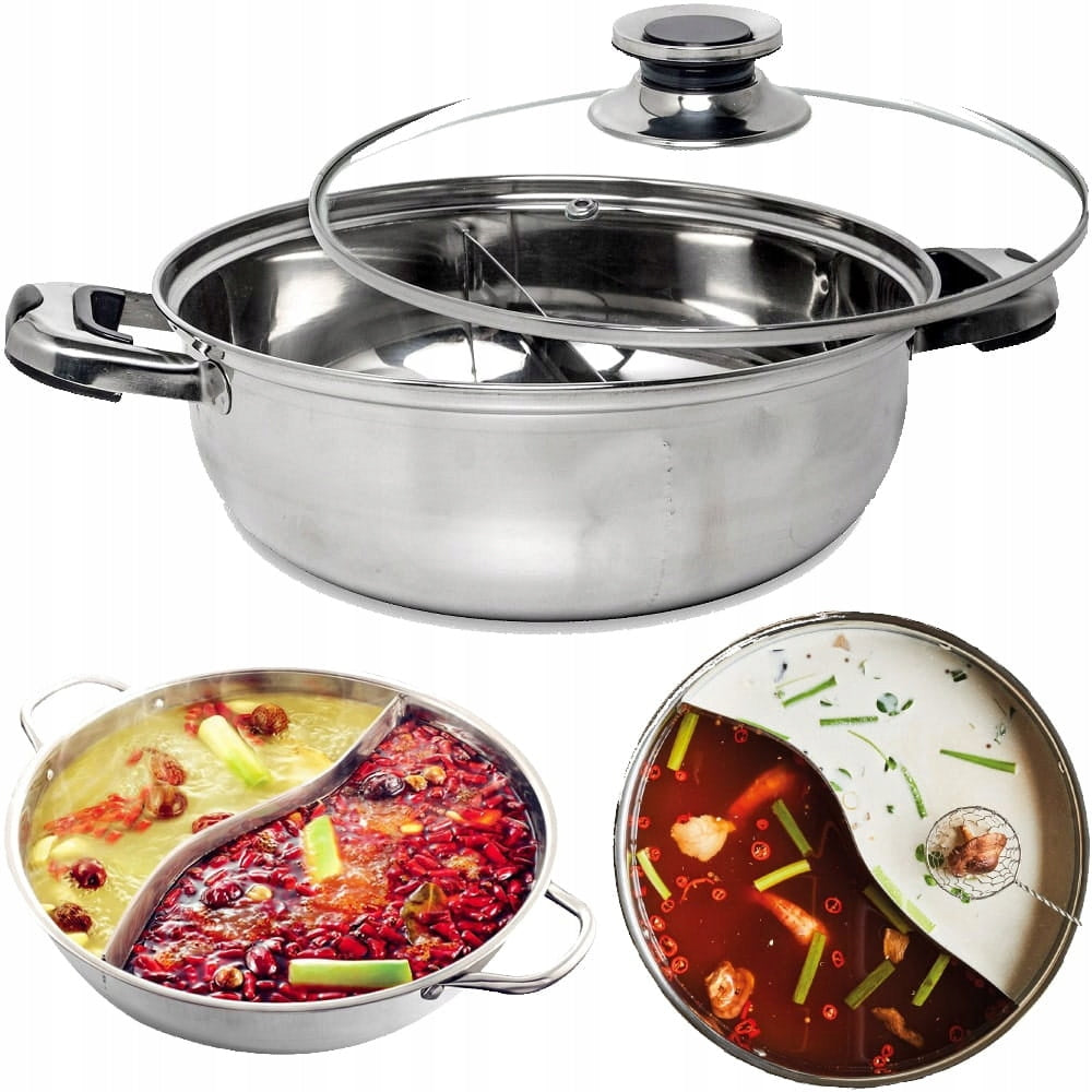 Chinese Fondue Pot Split Hot Pot Diameter 32cm Stainless Steel REMO