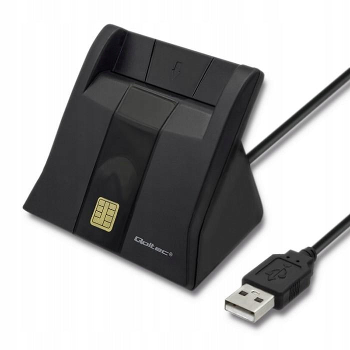 Chip card reader ID Qoltec SCR-0643 | USB 2.0 + USB-C adapter