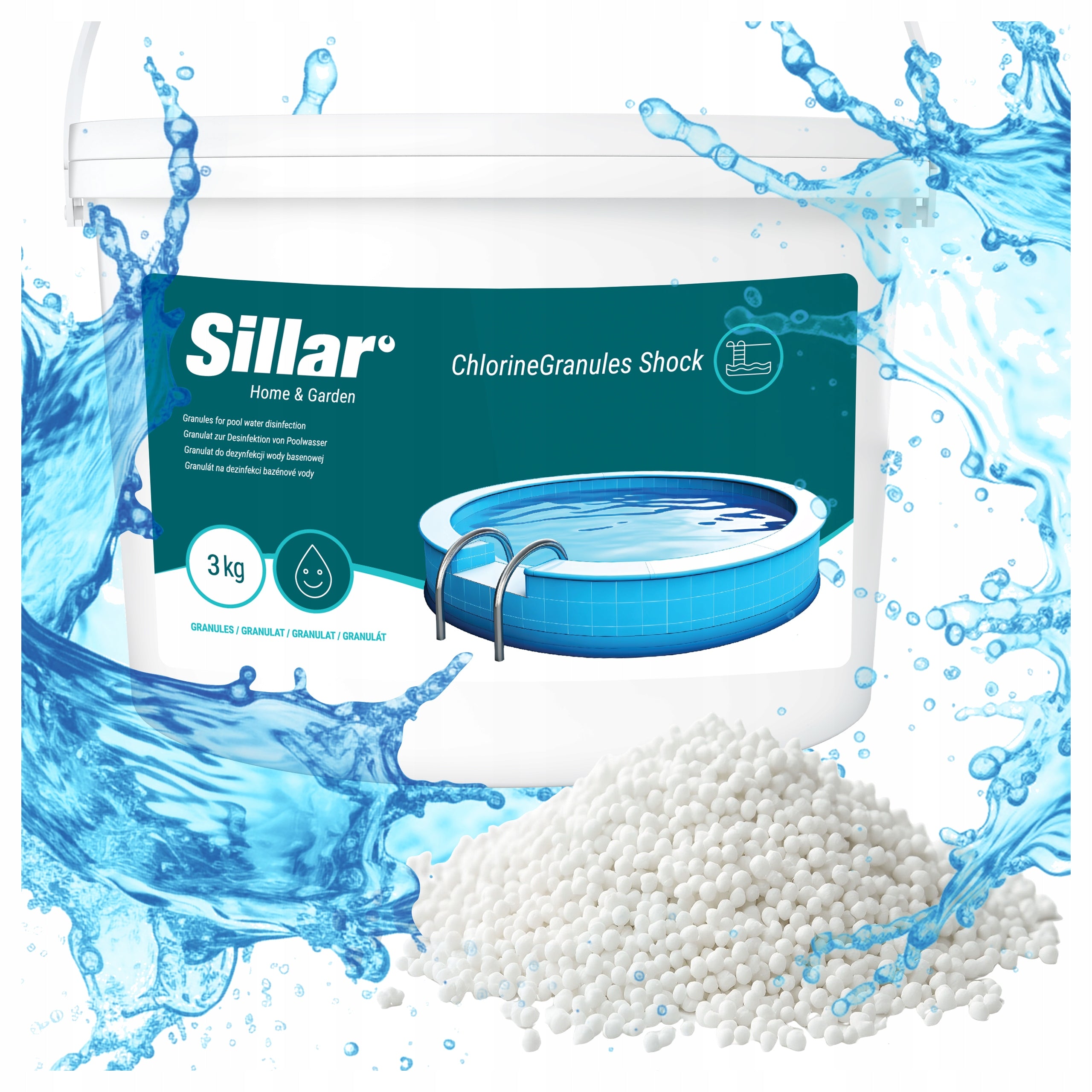 Chlorine Granules for Pool Chlorine Pool Shock 3kg Pool Chemistry for Spa