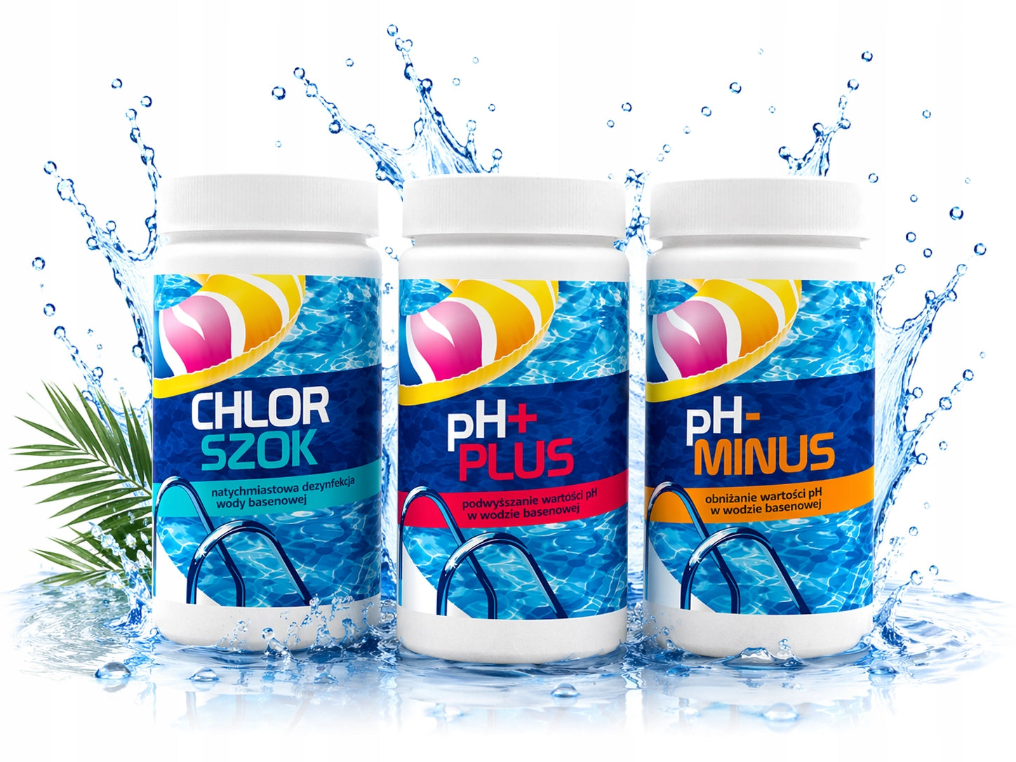 Chlorine Shock + pH Plus Minus Set Pool Chemistry pH Adjustment