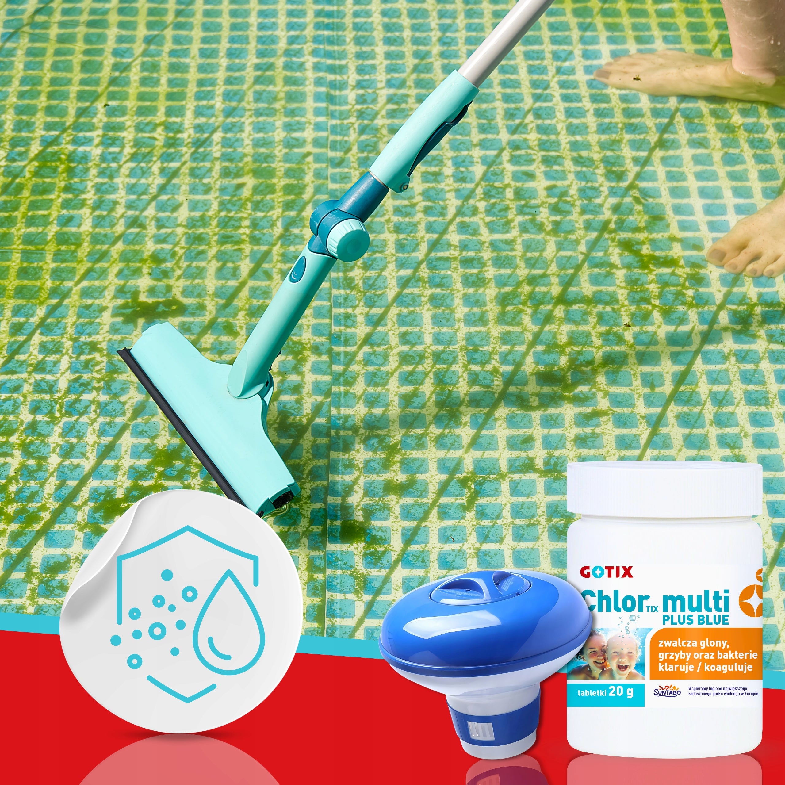 Chlorine for Jacuzzi Pool Tablets Pool Chemicals Set Dispenser 3in1 0.5KG Kind chlorine