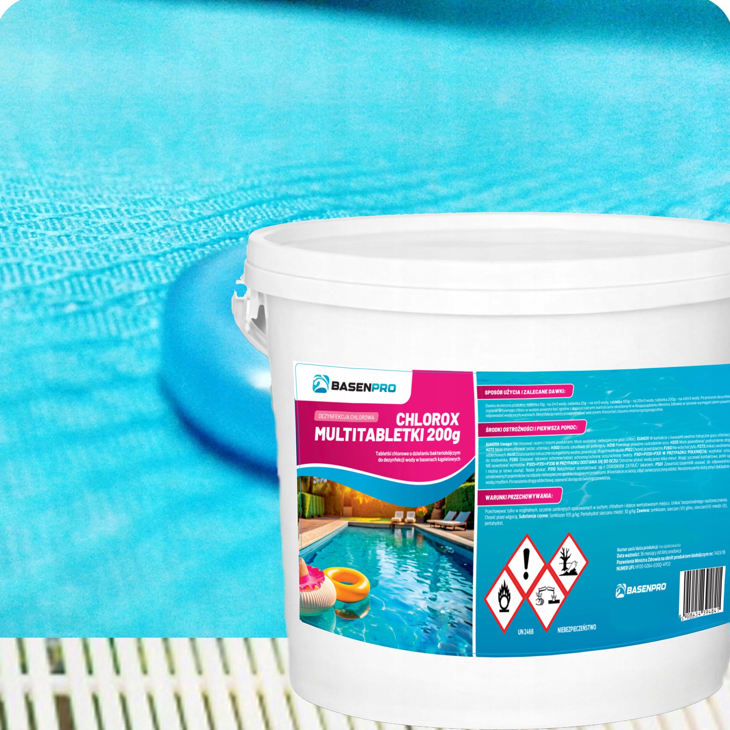 Chlorine for Pool Tablets CHLOROX Chemistry 200 g STRONG CLARIFY WATER 3KG Brand no brand