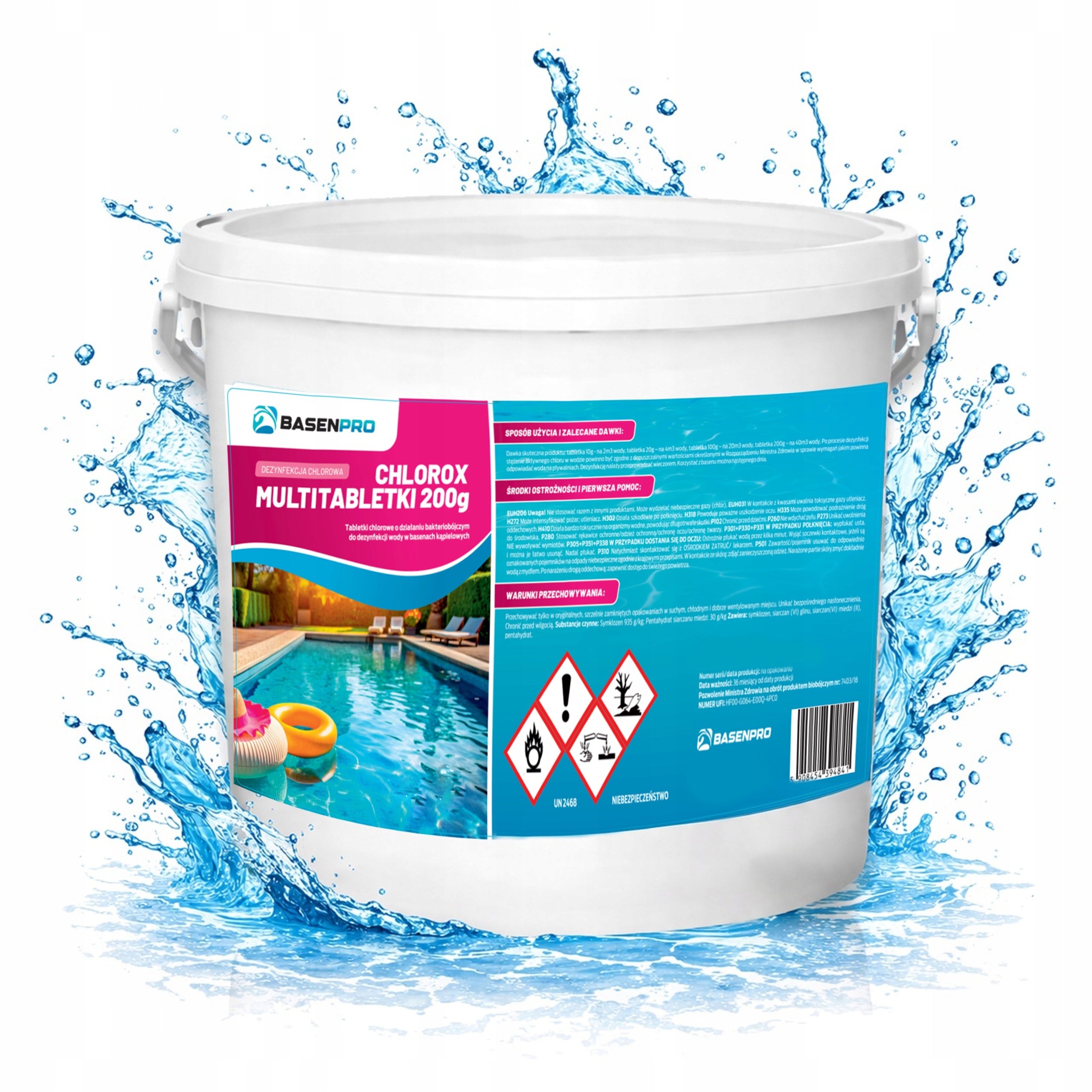 Chlorine for Pool Tablets CHLOROX Chemistry 200 g STRONG CLARIFY WATER 3KG Product form tablets