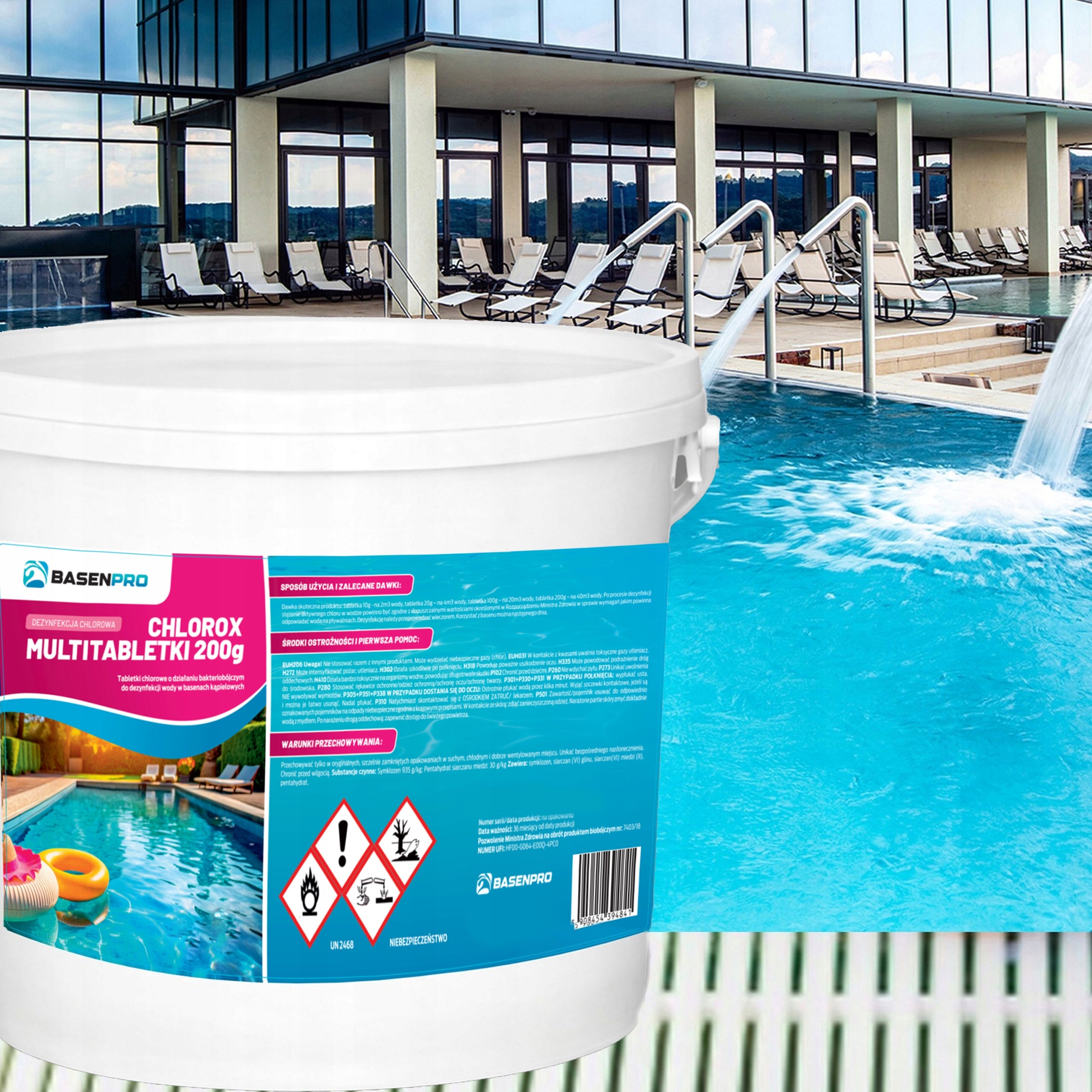 Chlorine for Pool Tablets CHLOROX Chemistry 200 g STRONG CLARIFY WATER 3KG Weight 3 kg