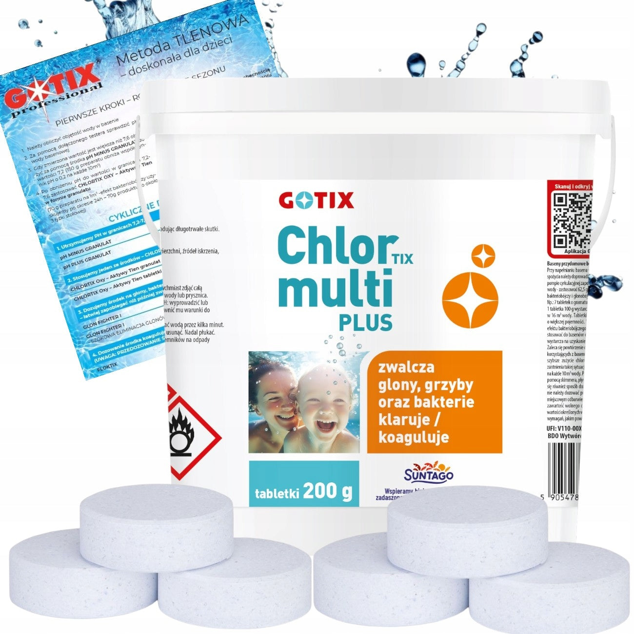 Chlorine for Swimming Pool Jacuzzi LARGE Multifunctional Tablets Chemistry for Swimming Pool - 3KG