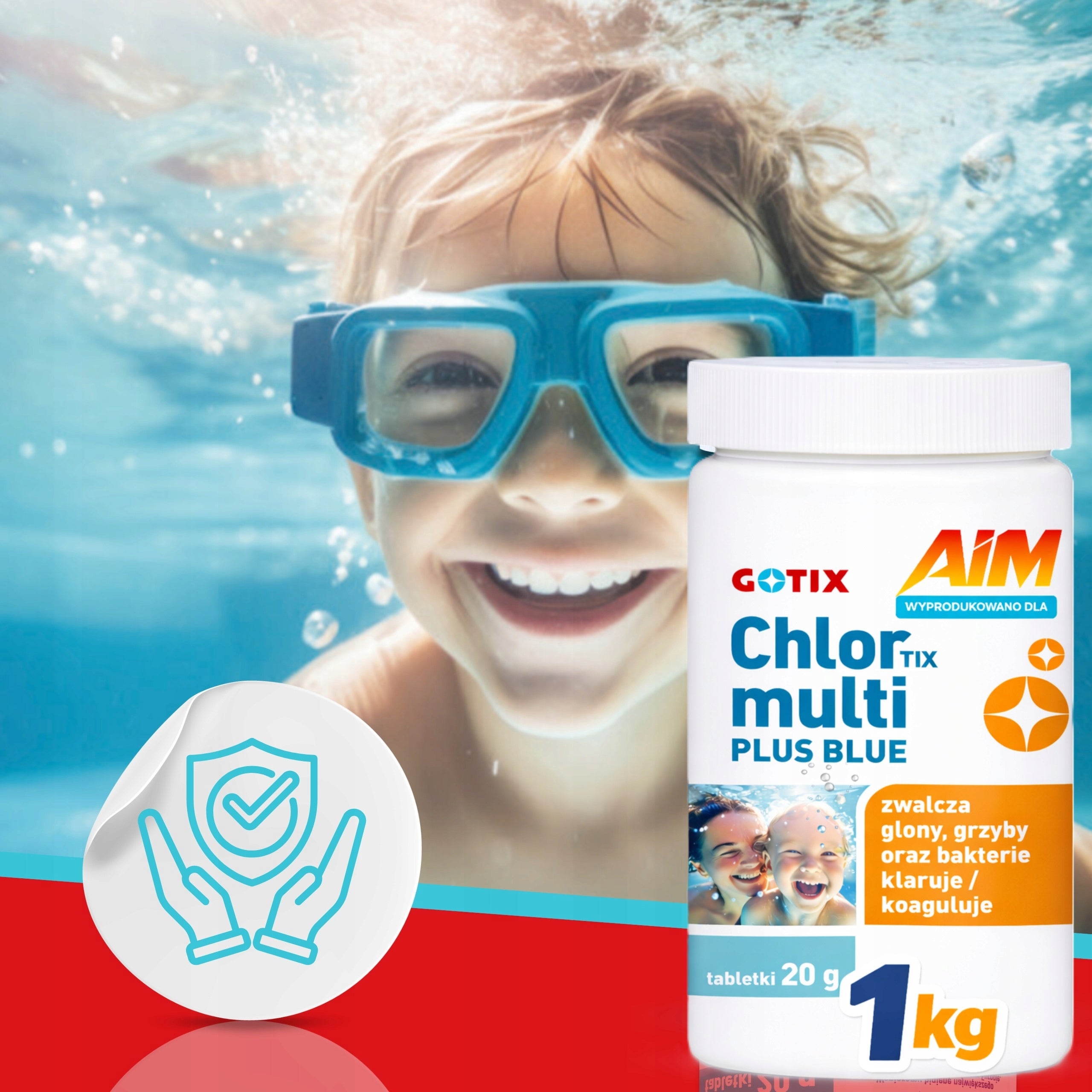 Chlorine for Swimming Pool Jacuzzi SPA Tablets Blue Water Chemistry for Swimming Pool 1KG Brand AiM