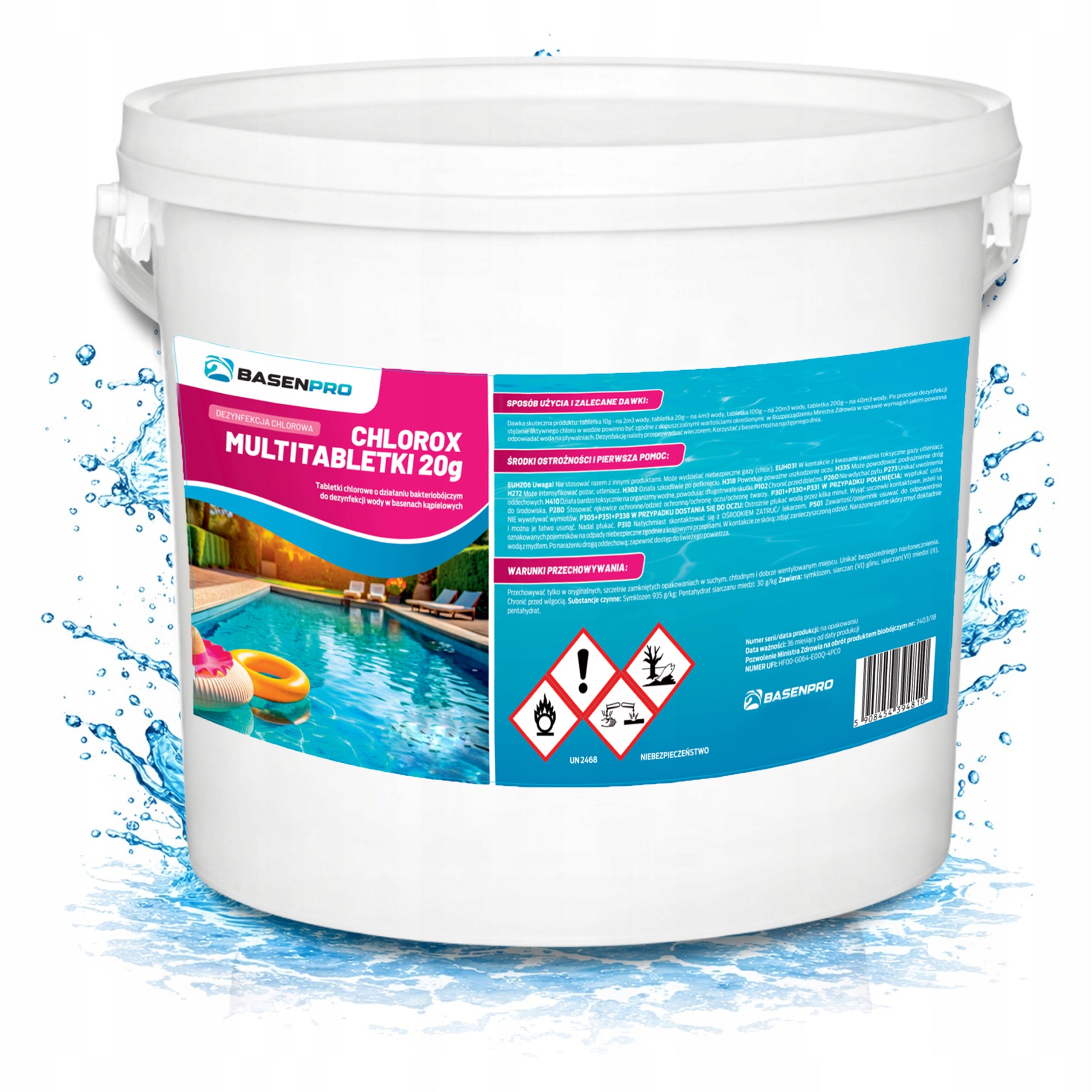 Chlorine for Swimming Pool Tablets CHLOROX Chemistry ULTRA STRONG CLARIFY WATER 3KG Weight 3 kg