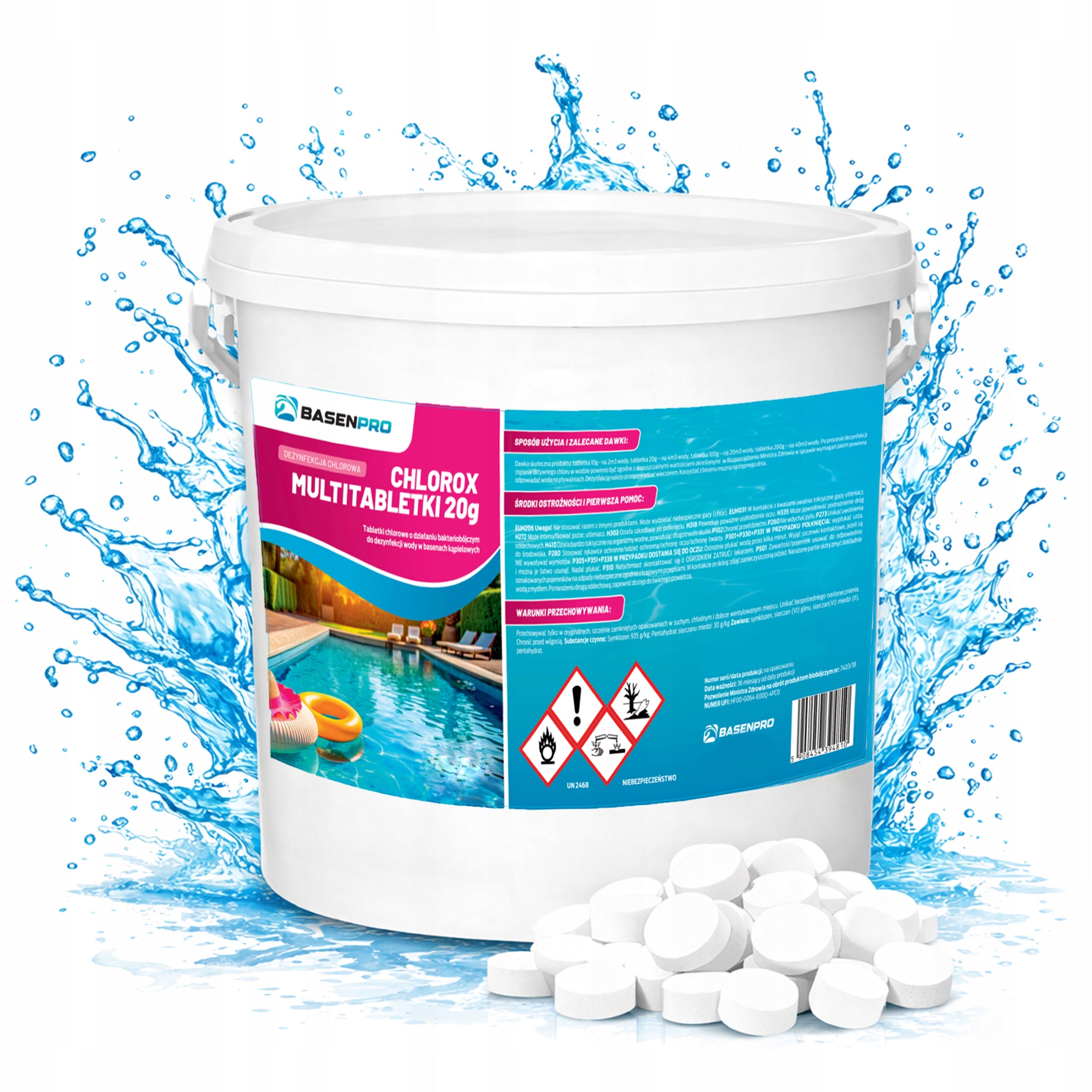 Chlorine for Swimming Pool Tablets CHLOROX Chemistry ULTRA STRONG CLARIFY WATER 3KG