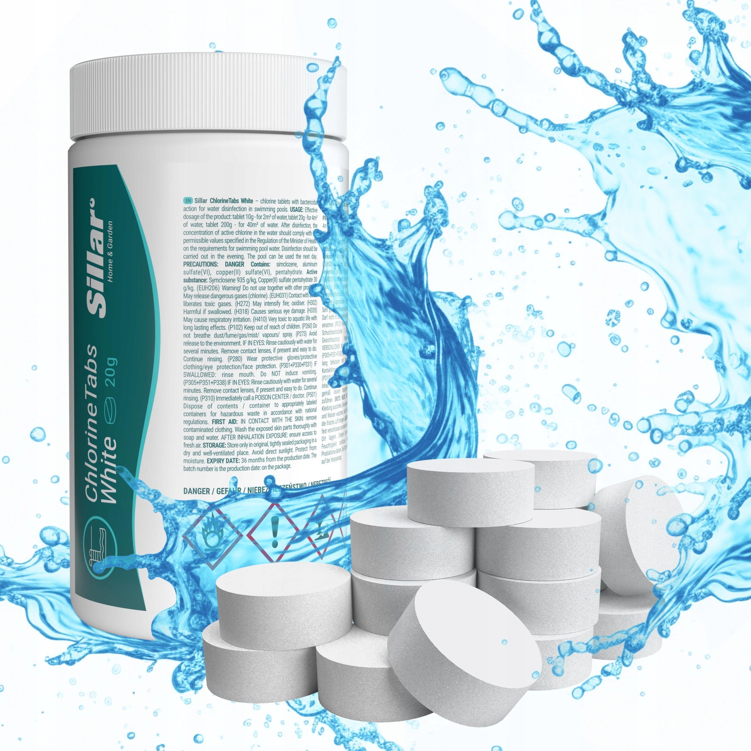 Chlorine for pool chlorine tablets for pool chemistry for pool jacuzzi set 7in1 Manufacturer code SIL2231