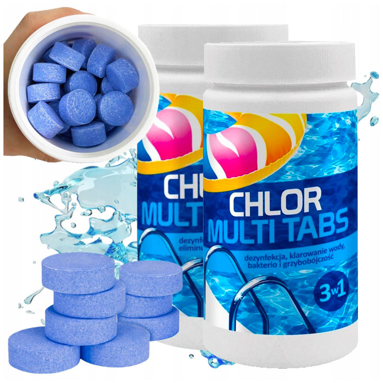 Chlorine for swimming pool multi tablets GAMIX 3in1 spa pool chemistry 2kg 100x 20g