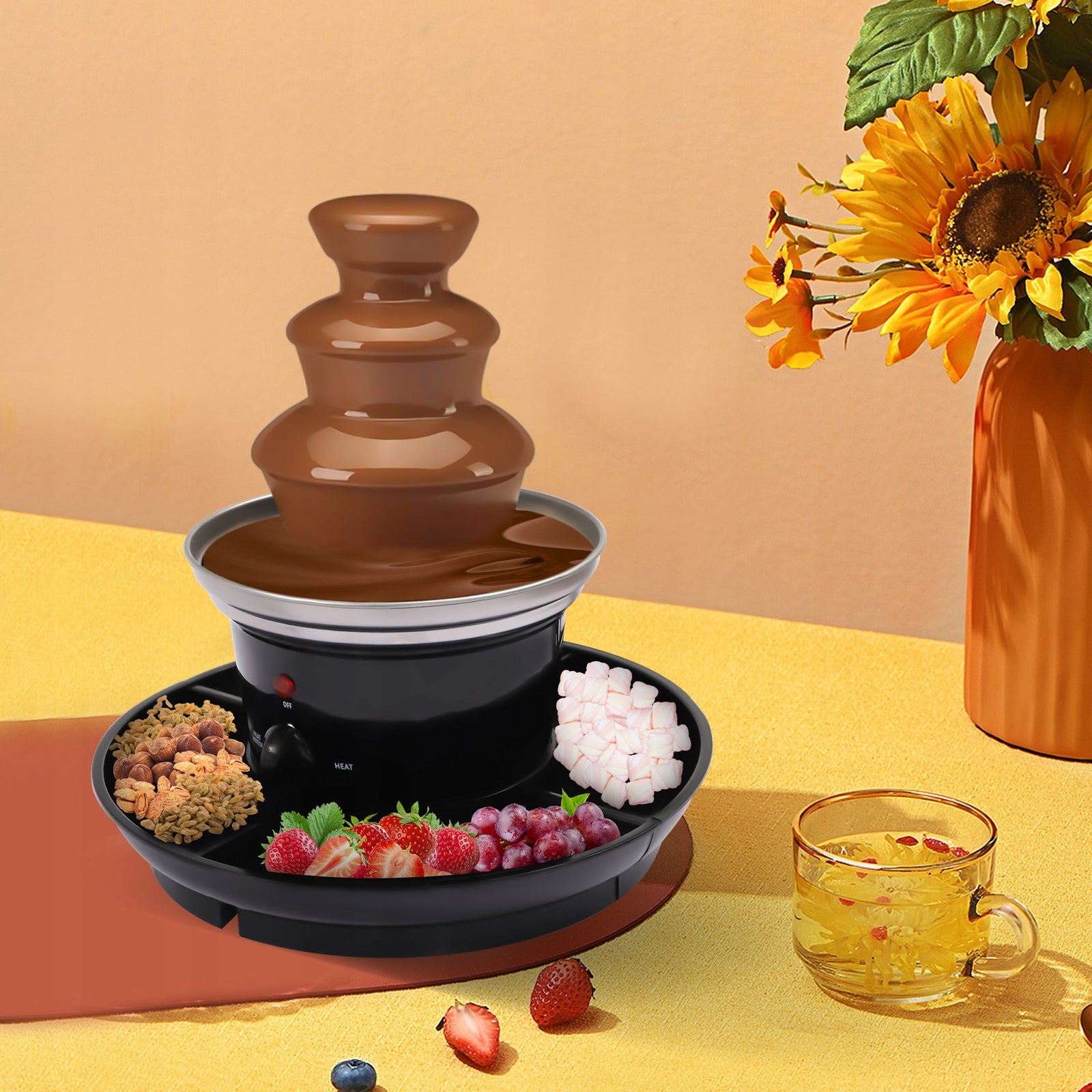Chocolate Fondue, 3-TIER CHOCOLATE FONDUE, PARTY FOUNTAIN, 25W 230V Manufacturer code BUYNEST