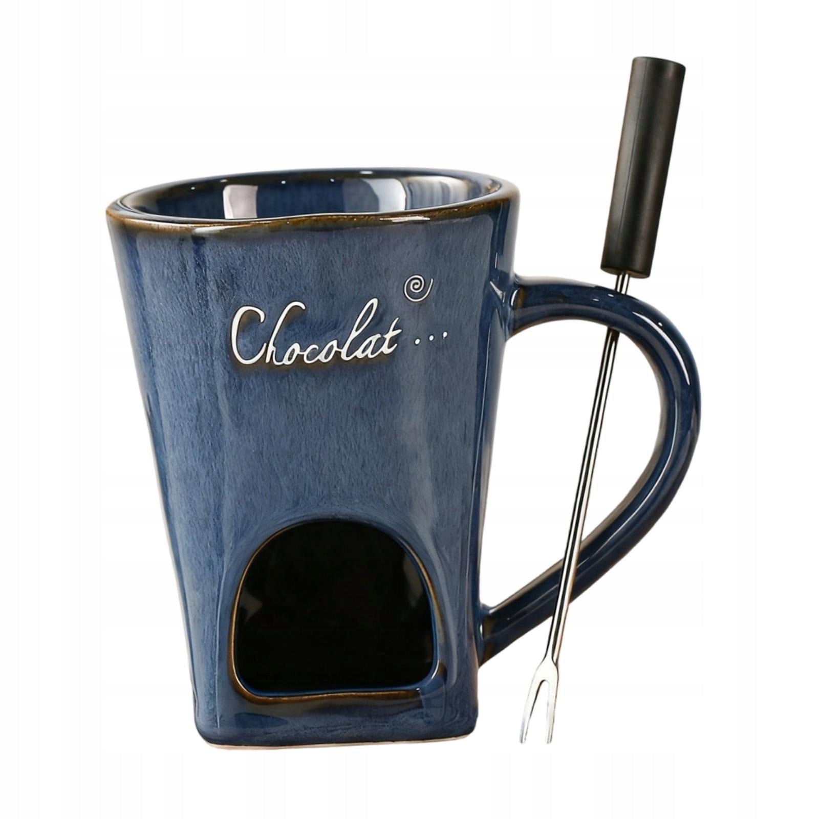 Chocolate Fondue Mug Candy Hot Pot Blue Anniversary Tapas Candy Cooking Brand no brand
