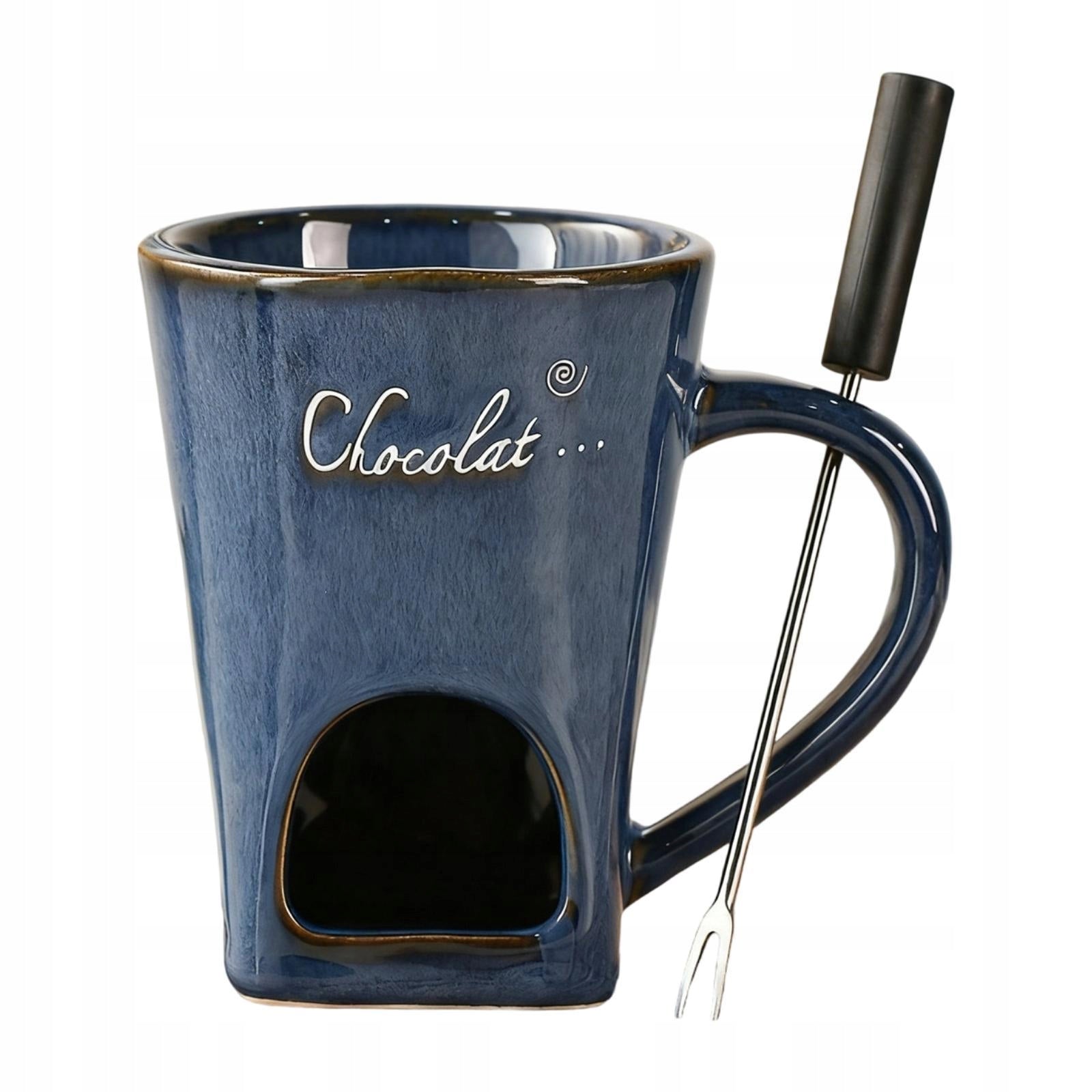 Chocolate Fondue Mug Candy Hot Pot Blue Anniversary Tapas Candy Cooking Packaging status original