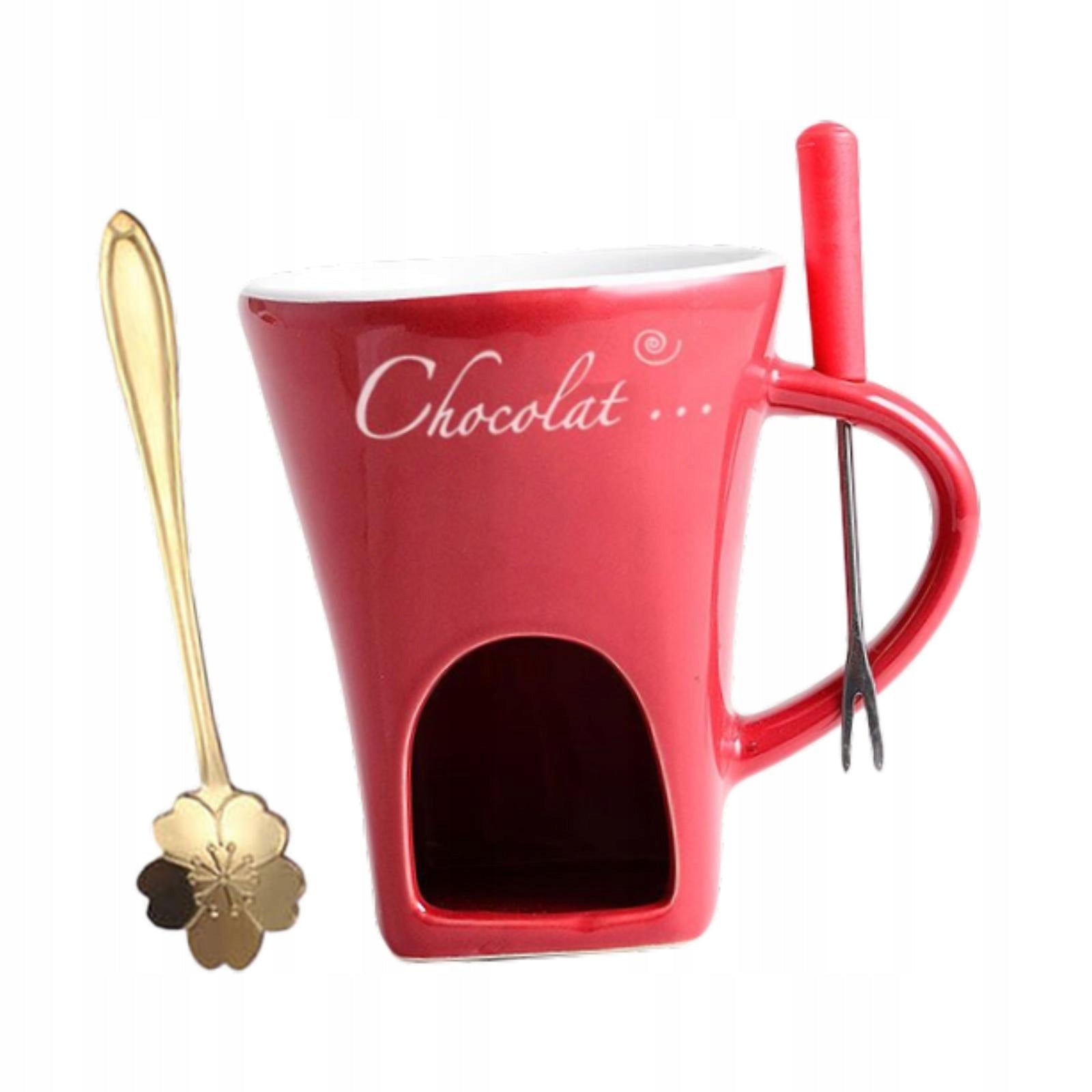 Chocolate Fondue Mug Cheese Fondue Pot Melting Mug Dessert Candy red