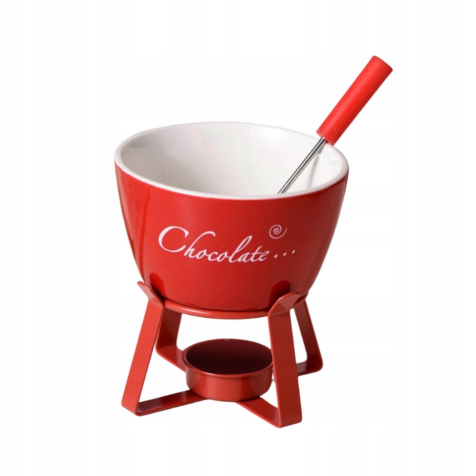 Chocolate Fondue Pot Cheese Melting Cheese Fondue Pot Ceramic Hot Pot Red