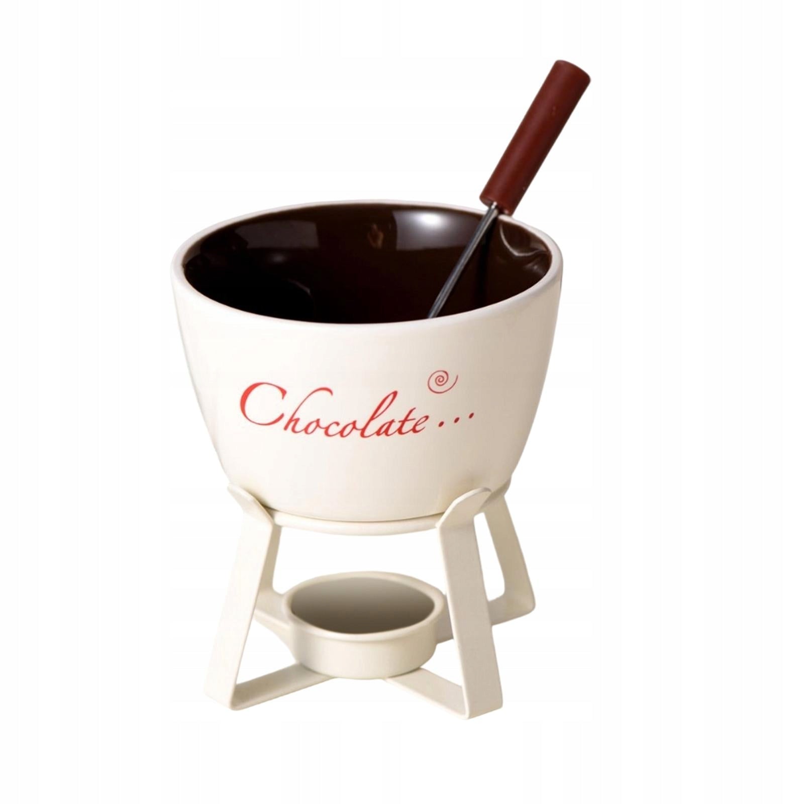 Chocolate Fondue Pot Cheese Melting Cheese Fondue Pot Ceramic Hot Pot White Packaging status original