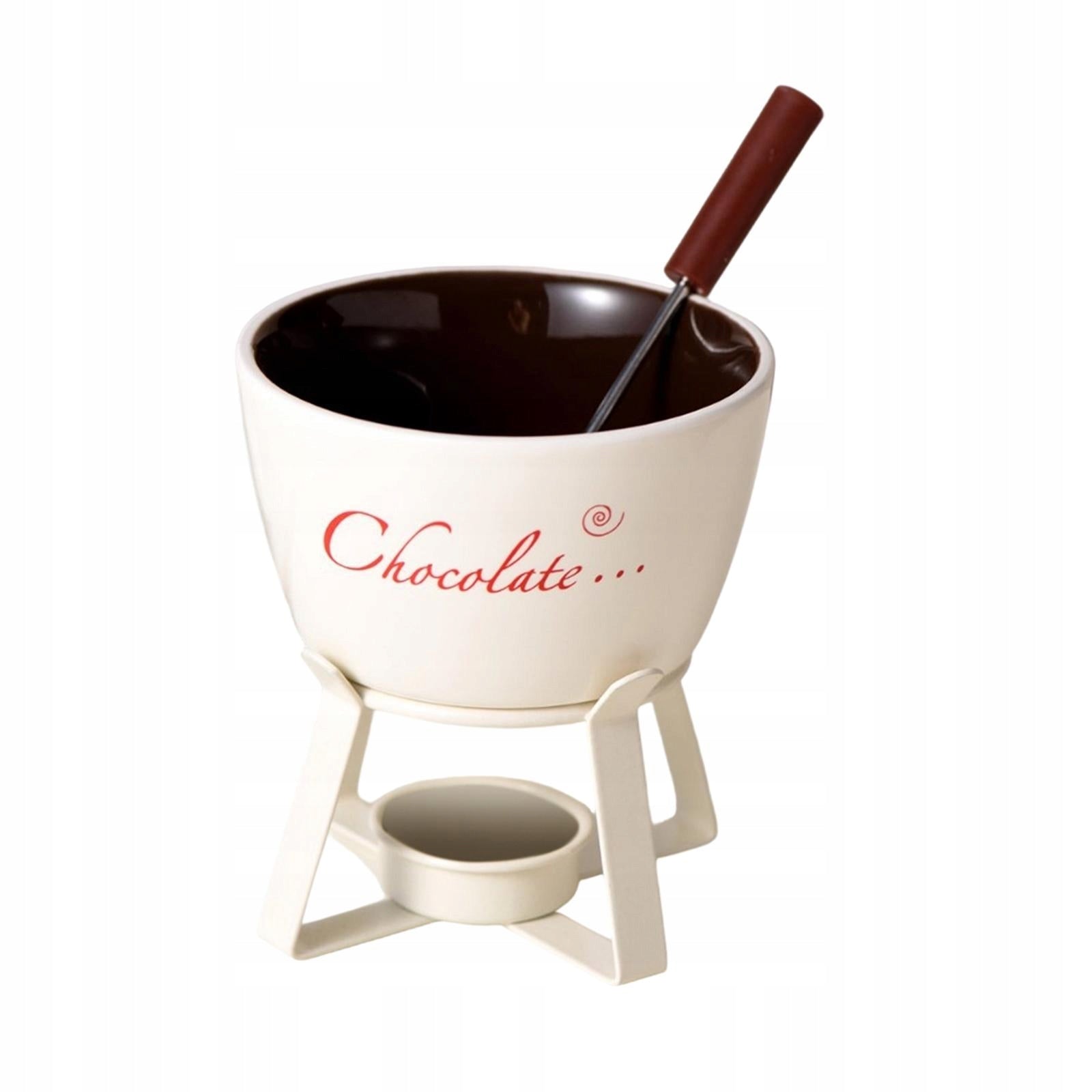 Chocolate Fondue Pot Cheese Melting Cheese Fondue Pot Ceramic Hot Pot White