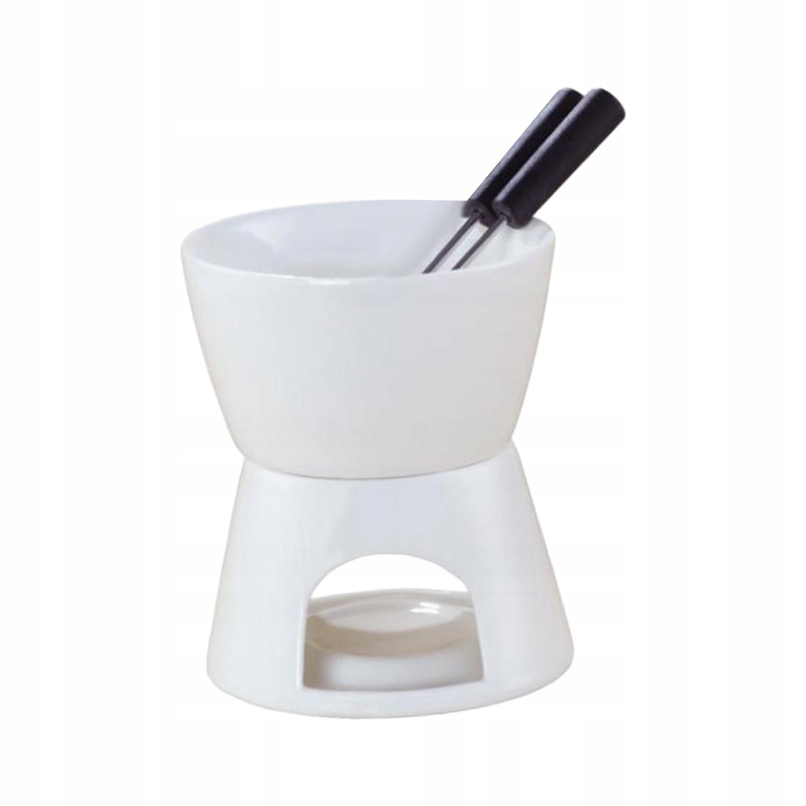 Chocolate Fondue Pot Cookware Tea Light Porcelain Melting Pot Ceramic Hot