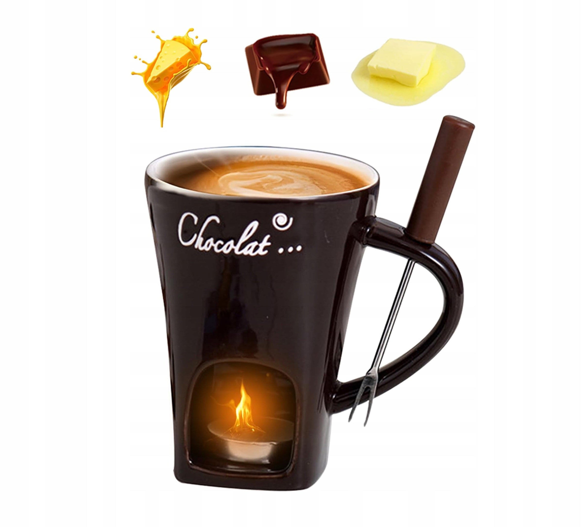 Chocolate Heater 130 ml Spanish Tapas, Brown Thermal Mug Brand no brand