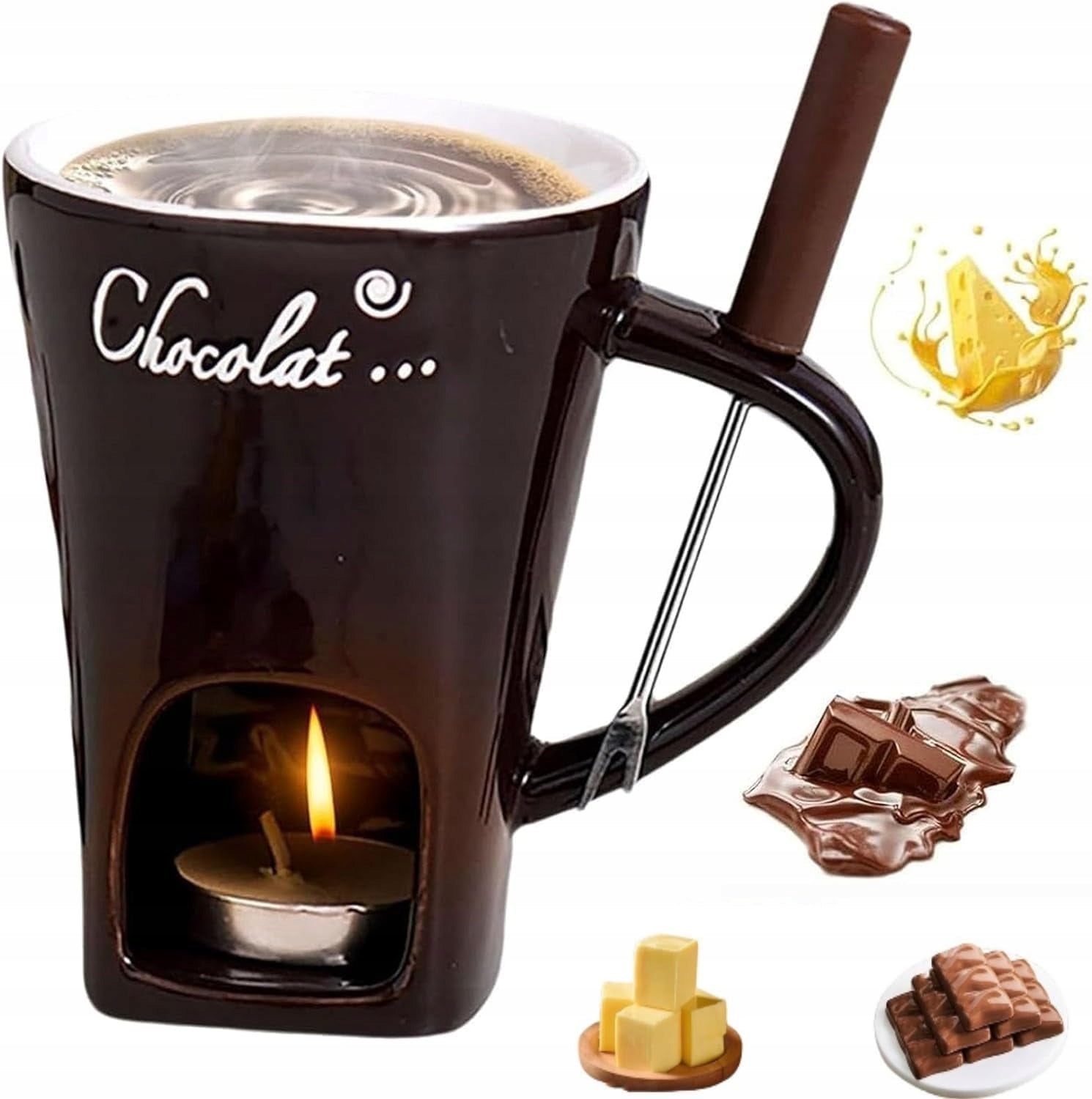 Chocolate Heater 130 ml Spanish Tapas, Brown Thermal Mug Packaging status original