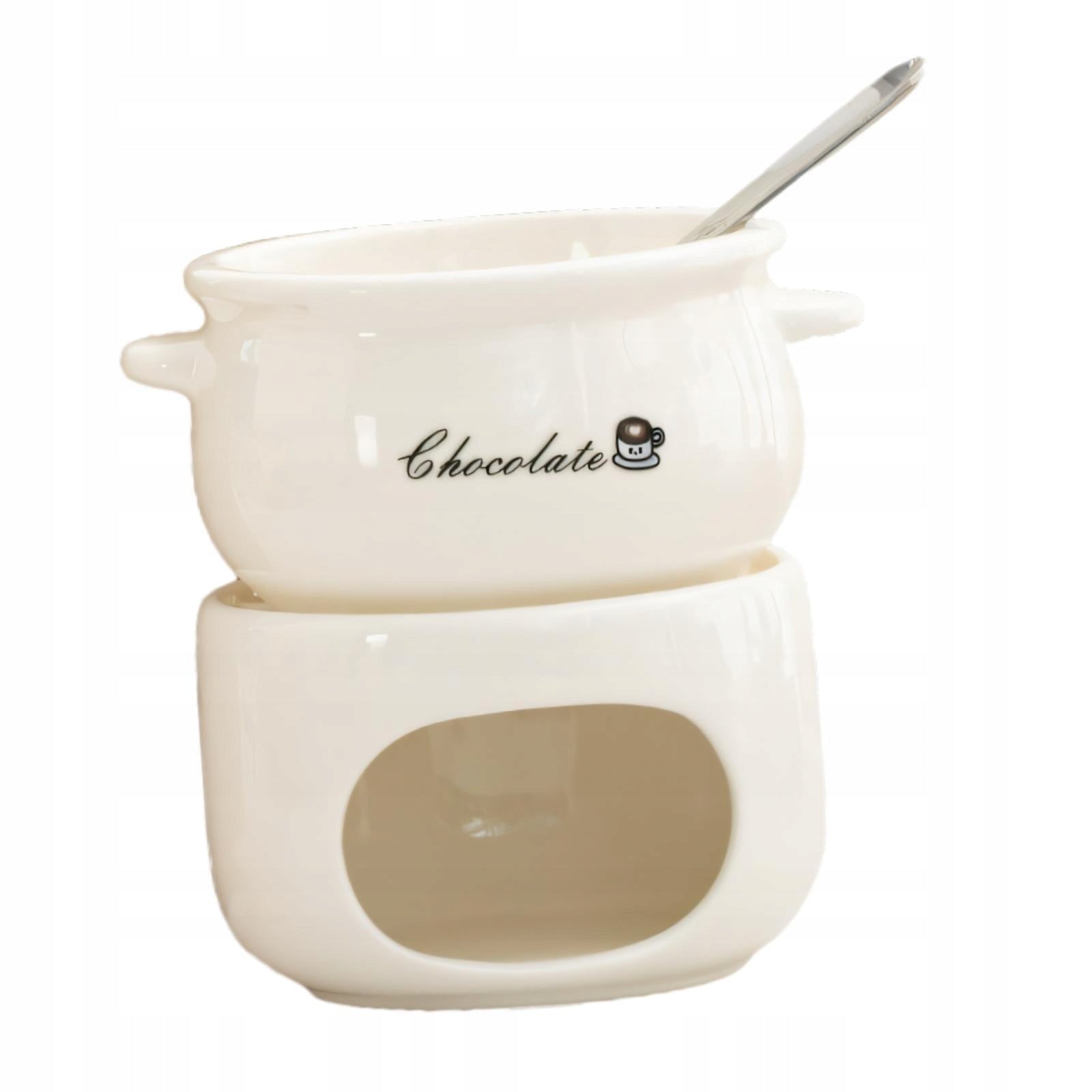 Chocolate Melting Pot, Cheese Serving Set, Fondue Chocolate, Melted White Packaging status original