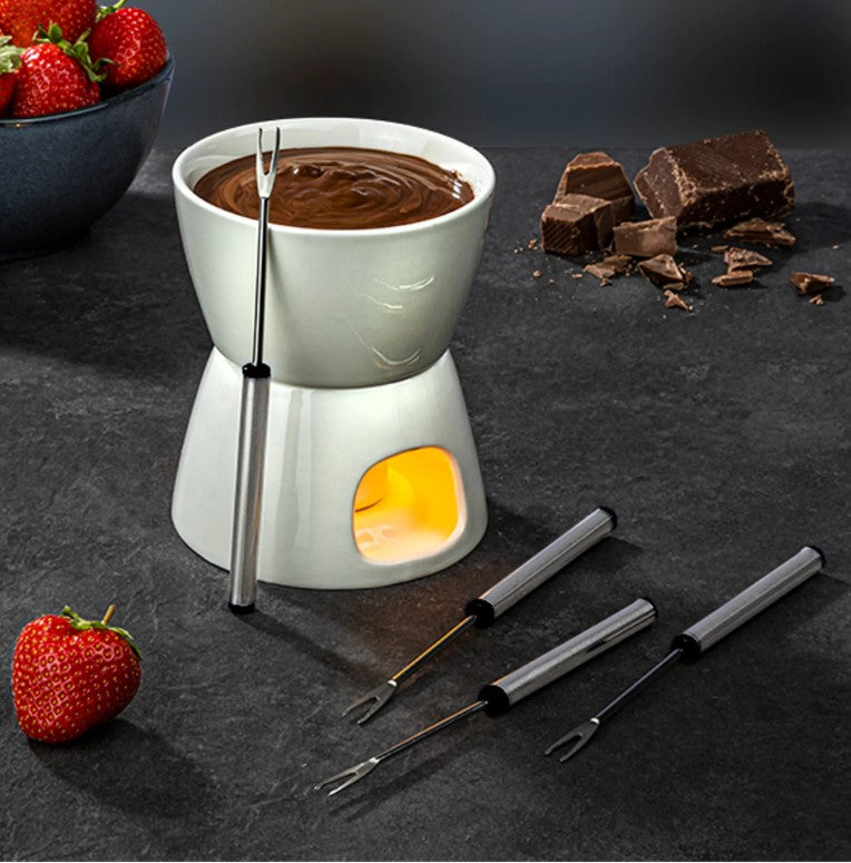 Chocolate and Cheese Fondue Set – Porcelain, 4 Forks EAN (GTIN) 4034127246726