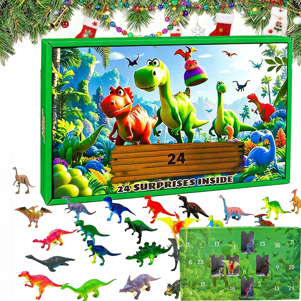 Christmas Advent Calendar 2025 – Realistic dinosaur models 24pcs