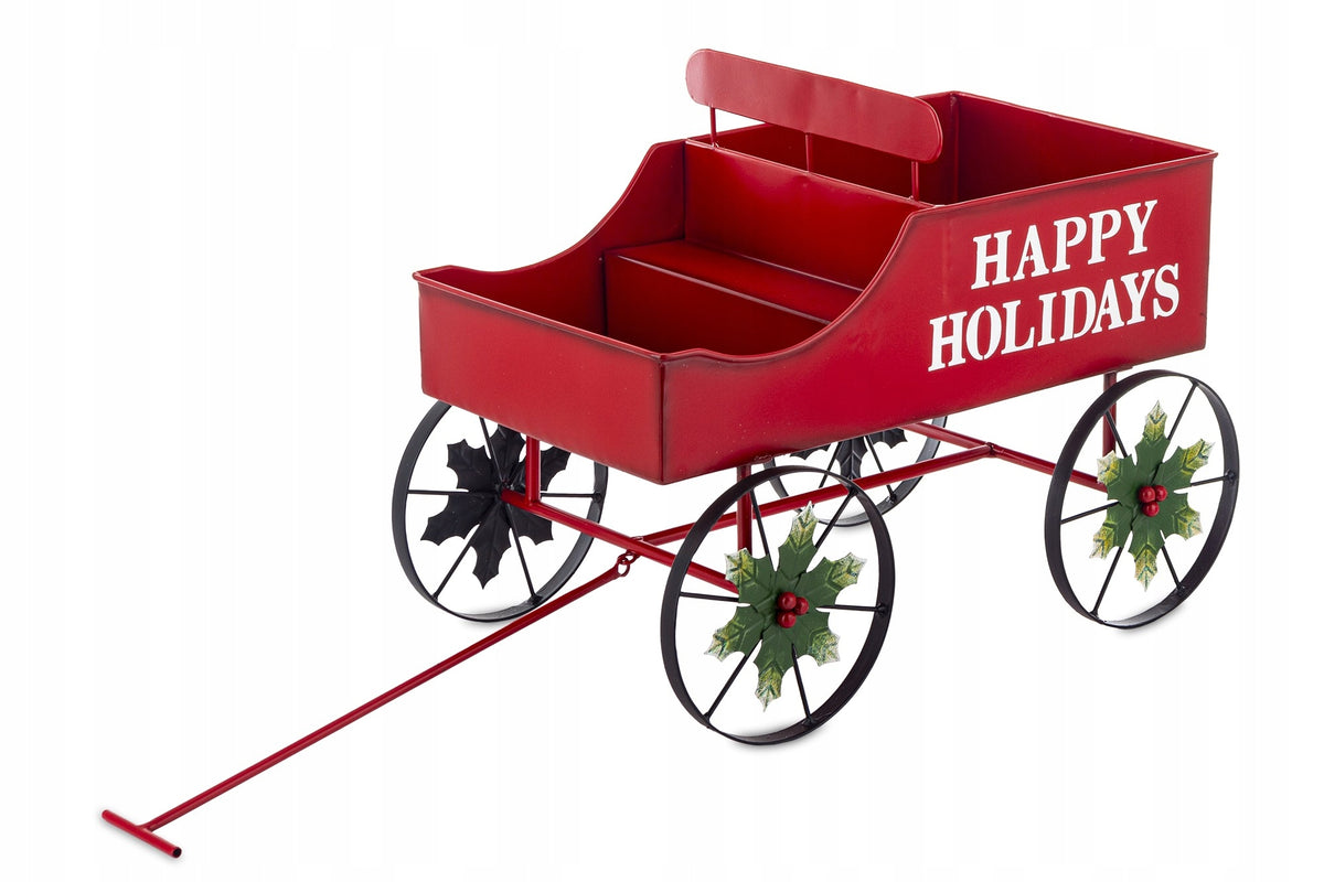 Christmas Decoration Christmas Trolley Red Metal 169119
