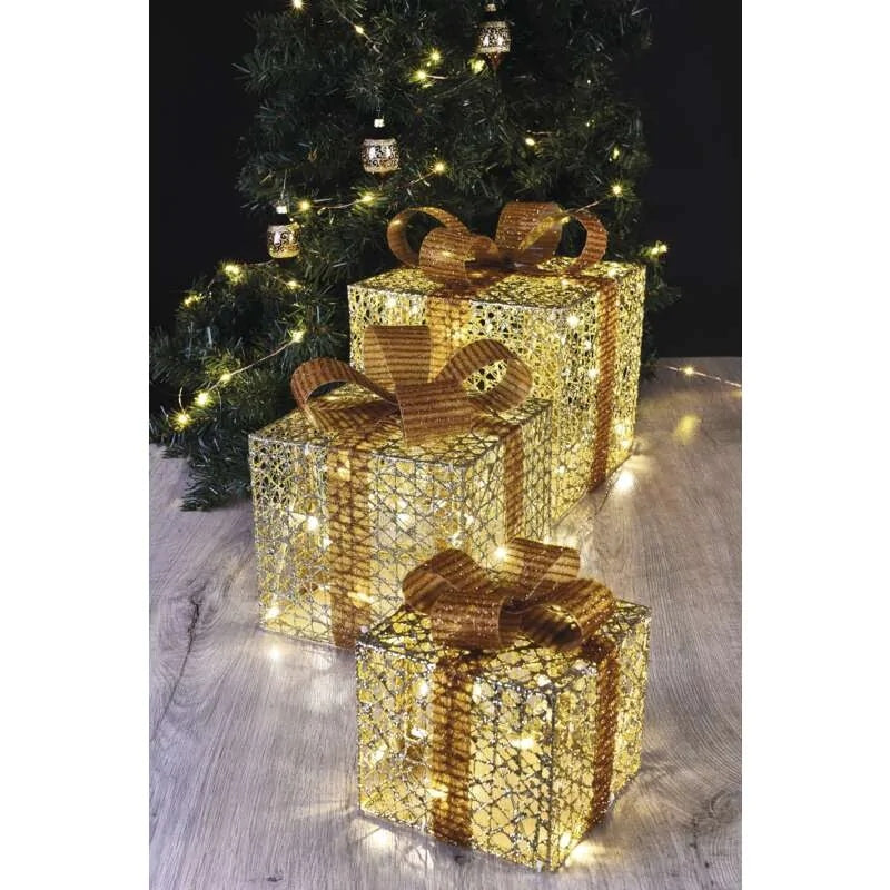 Christmas Decoration Gold Gifts LED Gift for Christmas EMOS Manufacturer code DCFC14