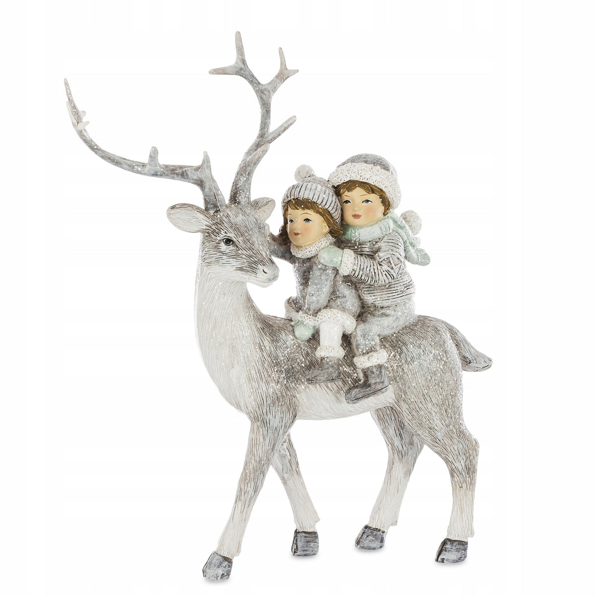 Christmas Figurine Deer Reindeer with children 19 cm Brand Artpol