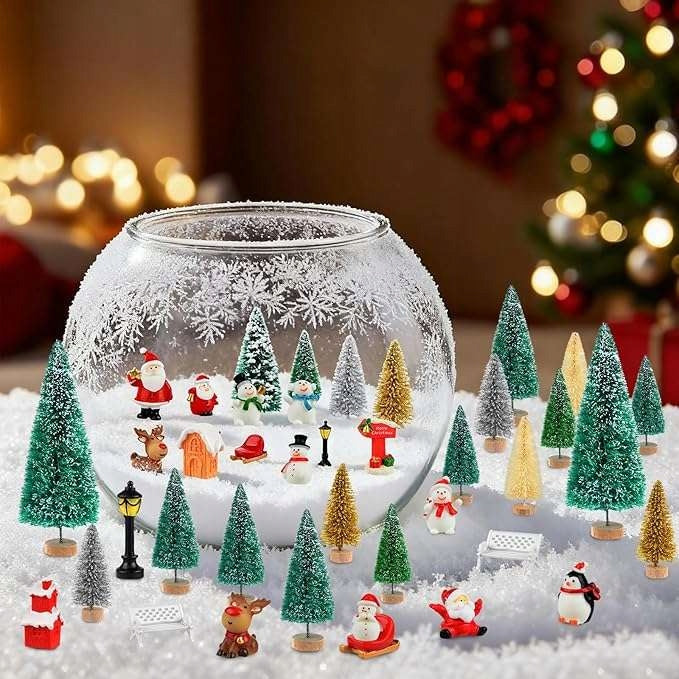 Christmas Figurines Mini Accessories Ornaments Christmas Set 35pcs Brand no brand