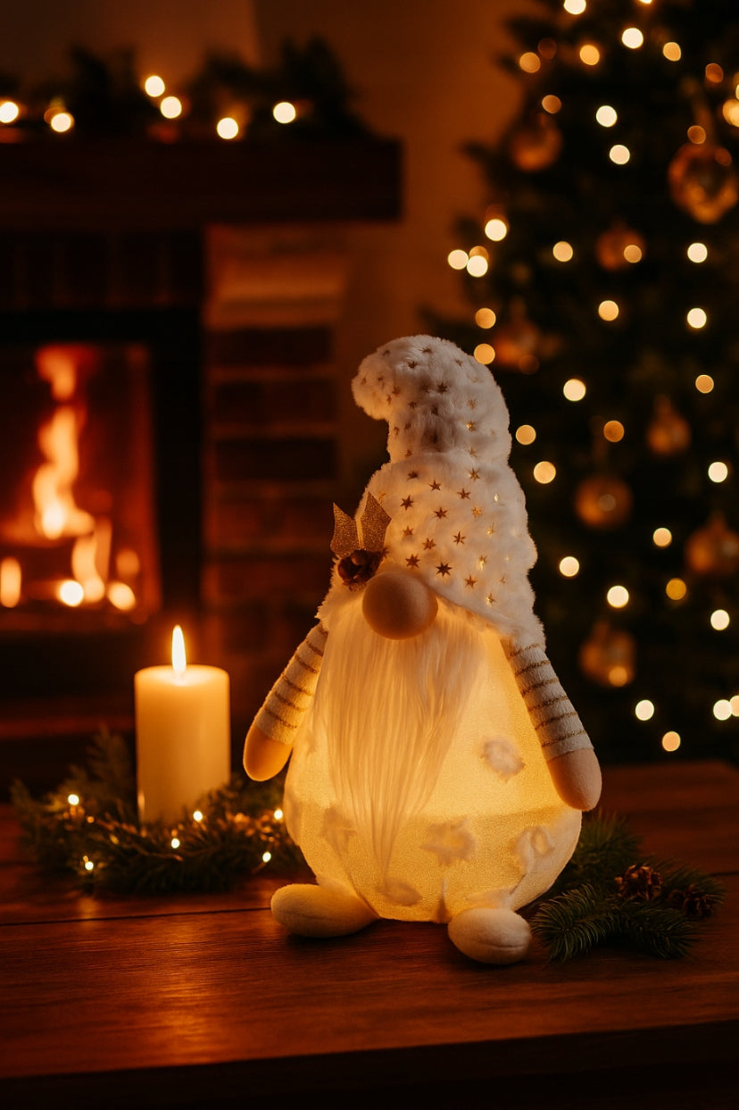 Christmas Gnome 45 cm Santa Claus LARGE white Glowing JUMIhome Brand Jumi