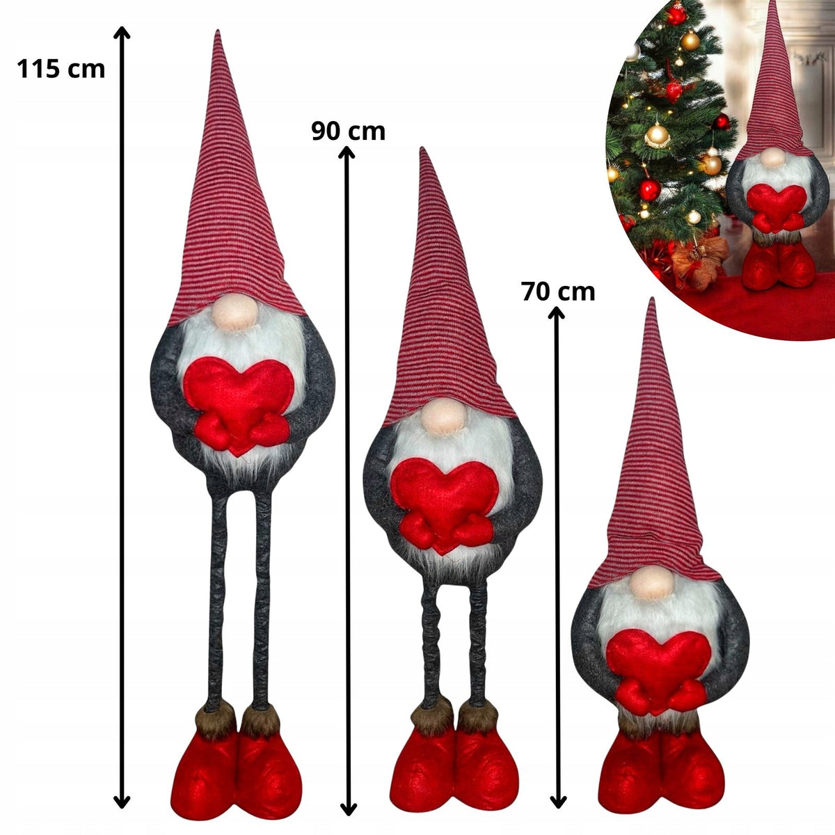 Christmas Gnome Large 115 cm Gnome Telescopic Adjustable Figurine Manufacturer code 4267