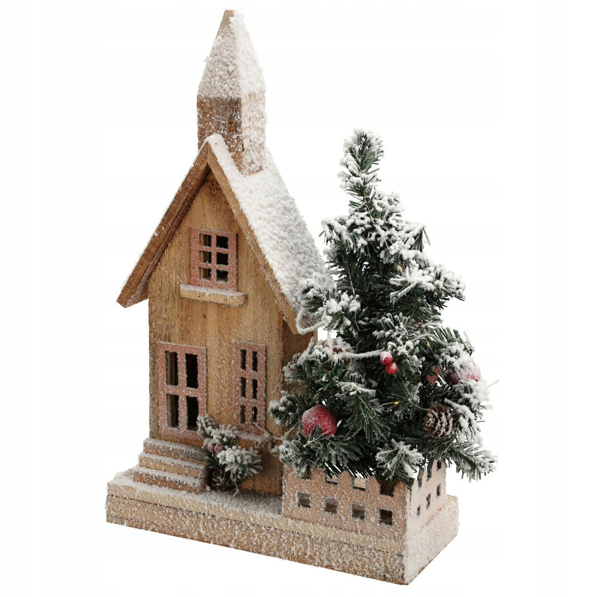 Christmas House with Christmas Tree Led 44 cm Battery Operated Christmas House