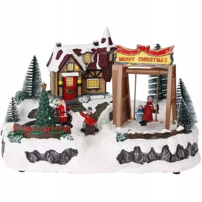 Christmas LED village 29cm with moving elements – with carousel or swing EAN (GTIN) 8721037065009