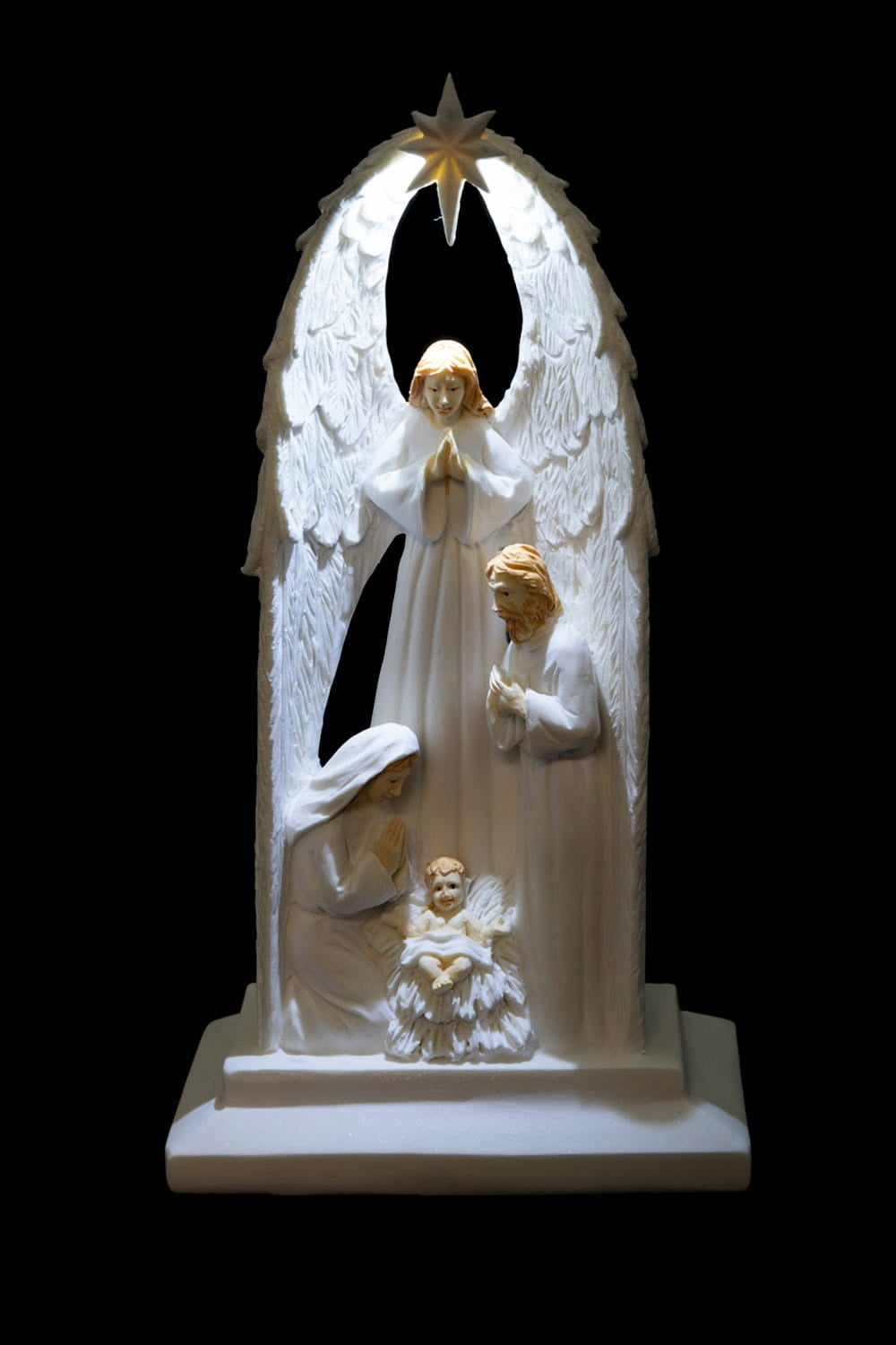 Christmas Nativity Scene 15 cm with Angels LED Resin Christmas Gift Ornament Manufacturer code KS14A067