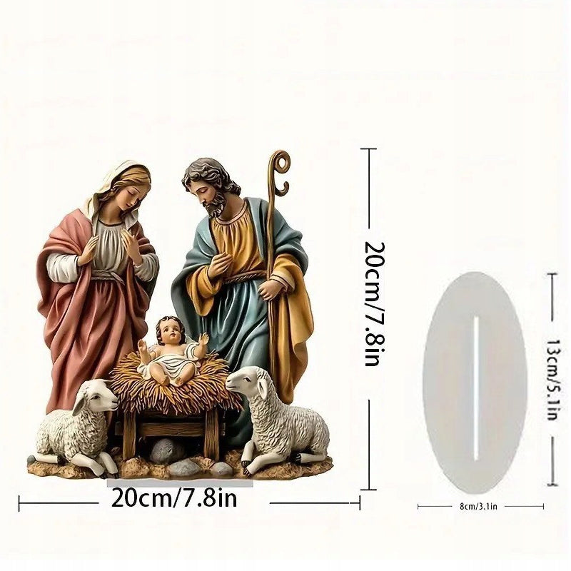 Christmas Nativity Scene Figurine Religious Sculpture 2D Nativity Scene Figurines Brand no brand