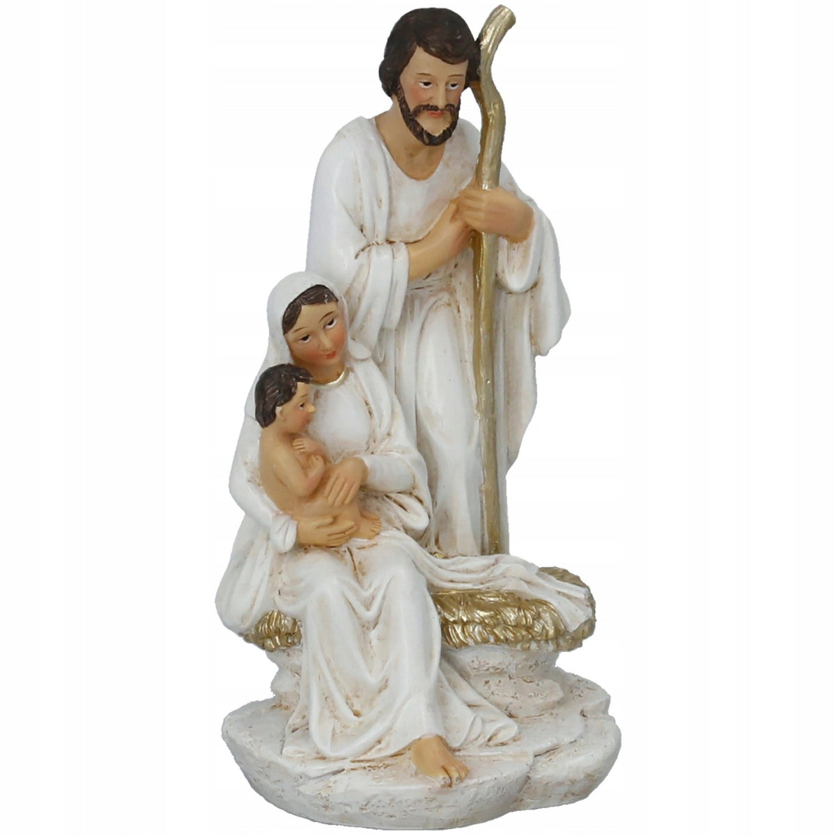 Christmas Nativity Scene Holy Family white gold plated 12,6 cm ornament Packaging status original