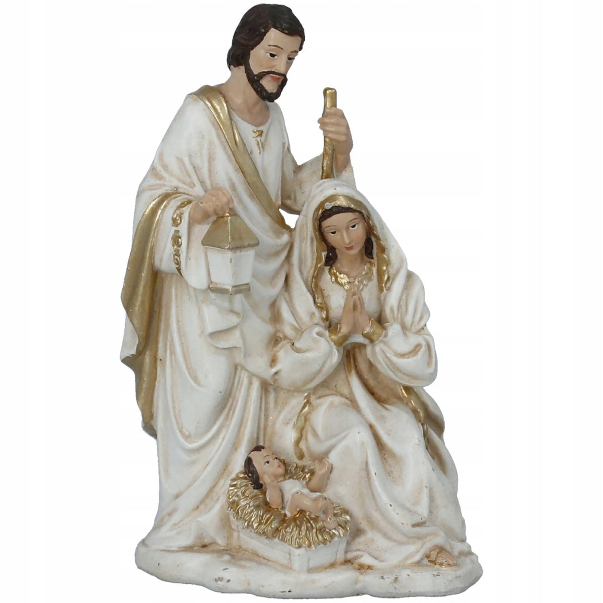 Christmas Nativity Scene Holy Family white gold plated 13,5 cm ornament Packaging status original